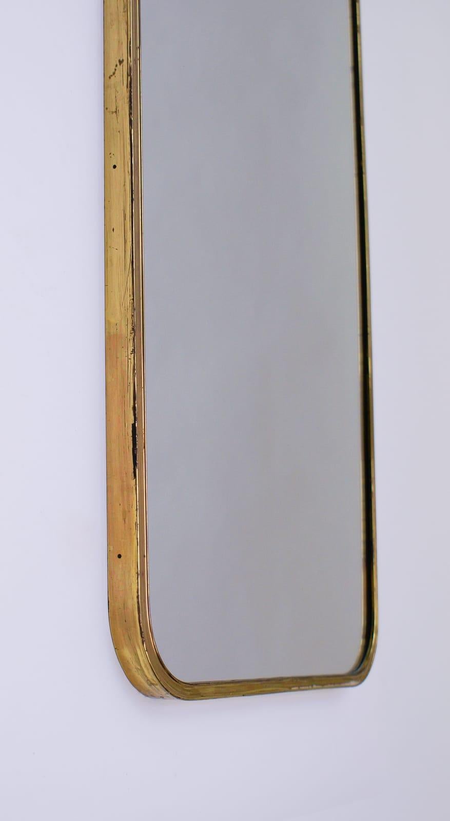 Heavy Large Italian Mid-Century Modern Brass Mirror from the 1950s 1