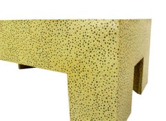 Heavy Large Legs Cube Like Geometric Coffee Table Dotted Pattern Finish MINT!