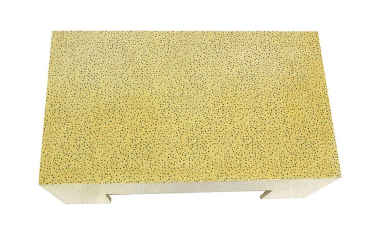 Mid-Century Modern Heavy Large Legs Cube Like Geometric Coffee Table Dotted Pattern Finish MINT! For Sale