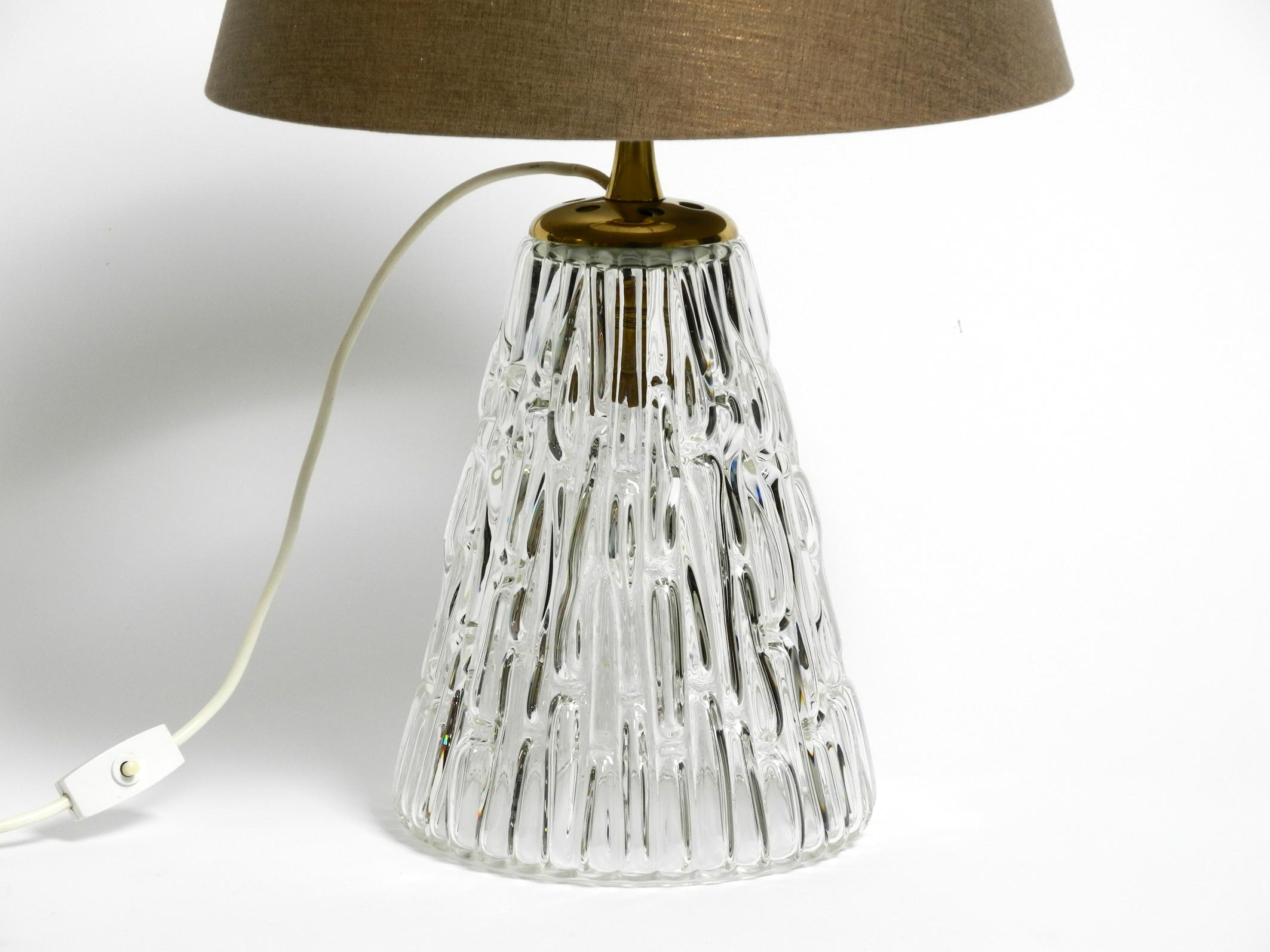 Heavy large Mid Century Modern glass table lamp by Rupert Nikoll Vienna  height For Sale 7