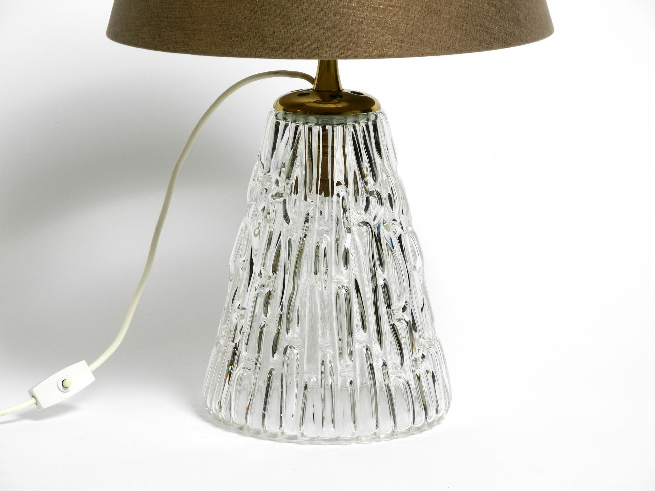 Heavy large Mid Century Modern glass table lamp by Rupert Nikoll Vienna  height In Good Condition For Sale In München, DE