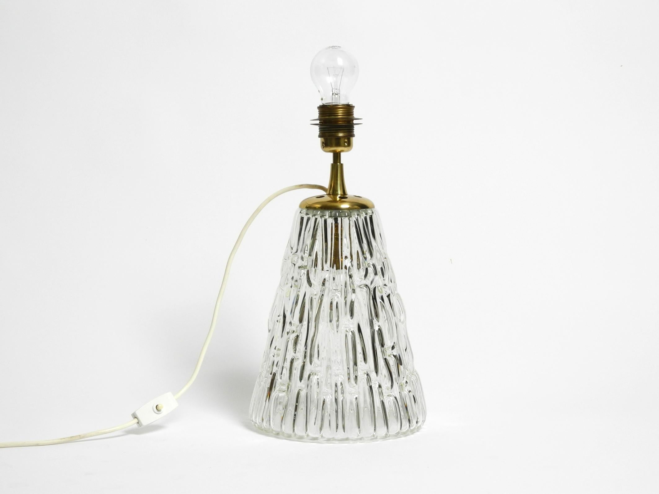 Mid-20th Century Heavy large Mid Century Modern glass table lamp by Rupert Nikoll Vienna  height For Sale