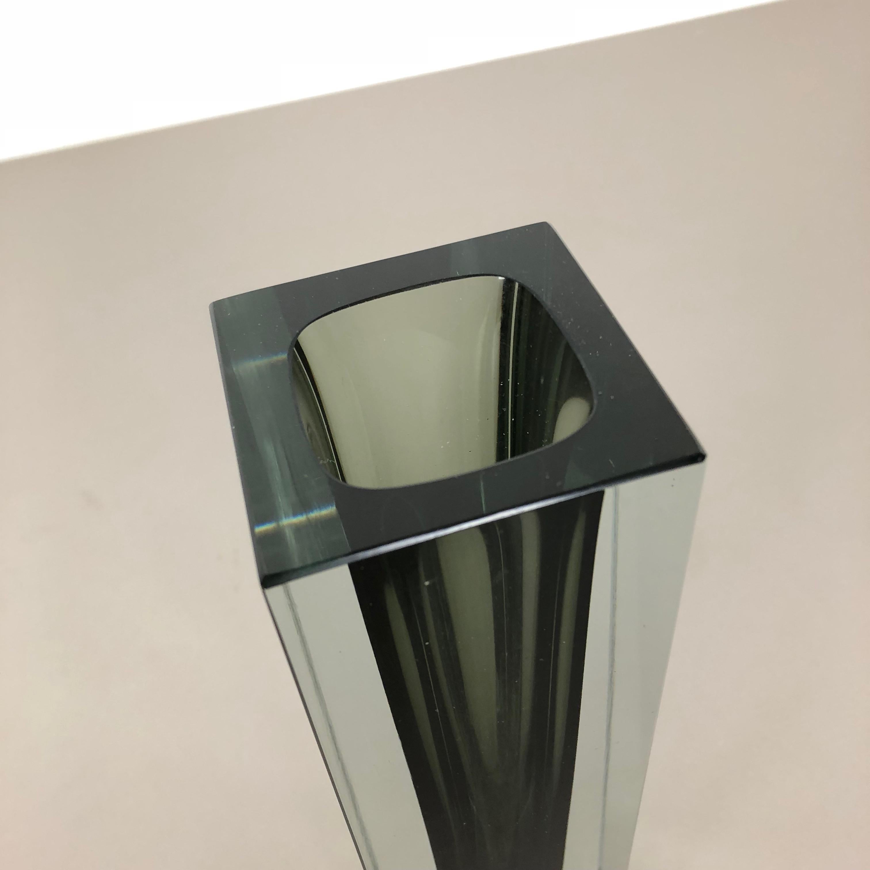 Murano Glass Heavy Large murano Glass Sommerso Vase by Flavio Poli Seguso Attributed, Italy