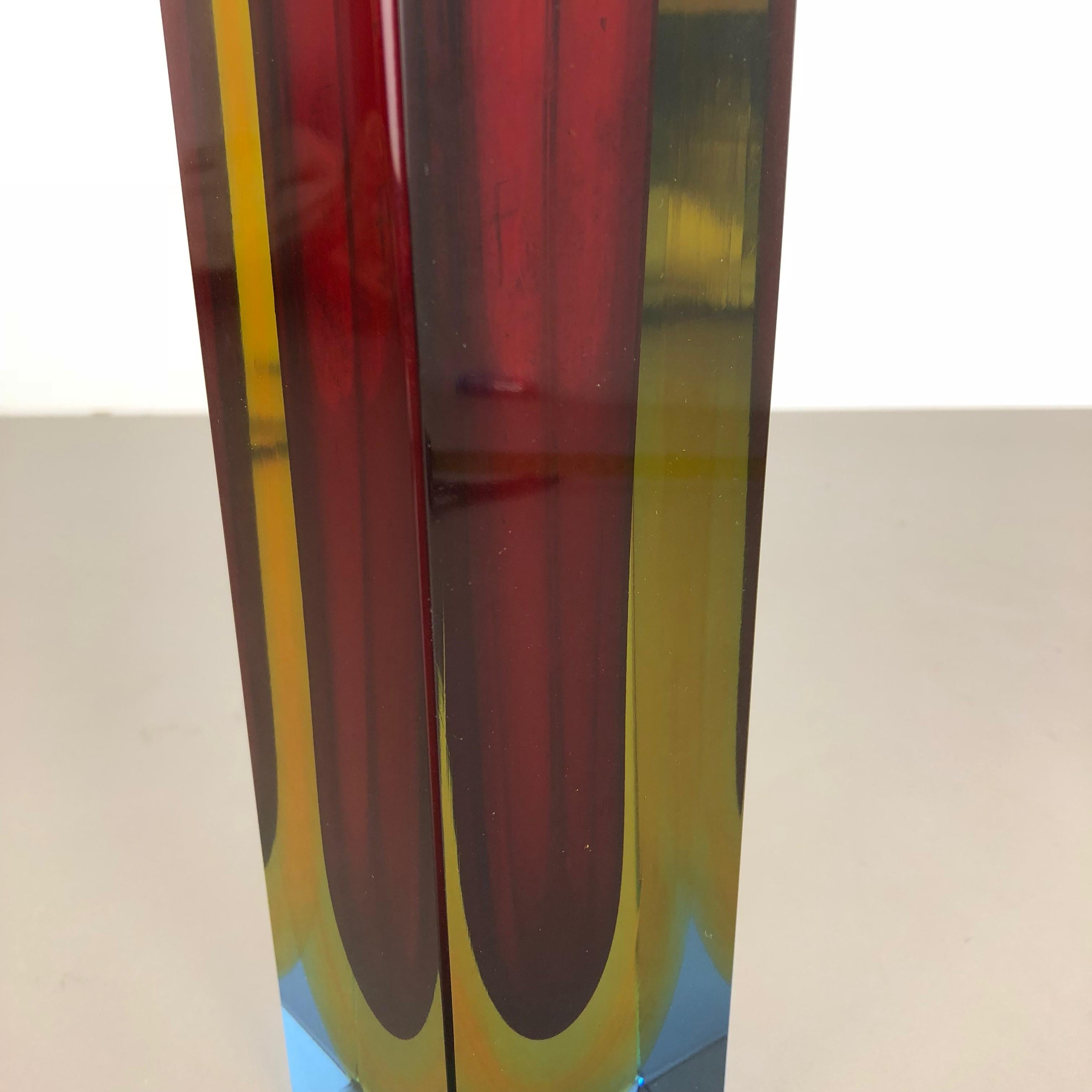 Heavy Large Murano Glass Sommerso Vase Designed by Flavio Poli, Italy, 1970s 5