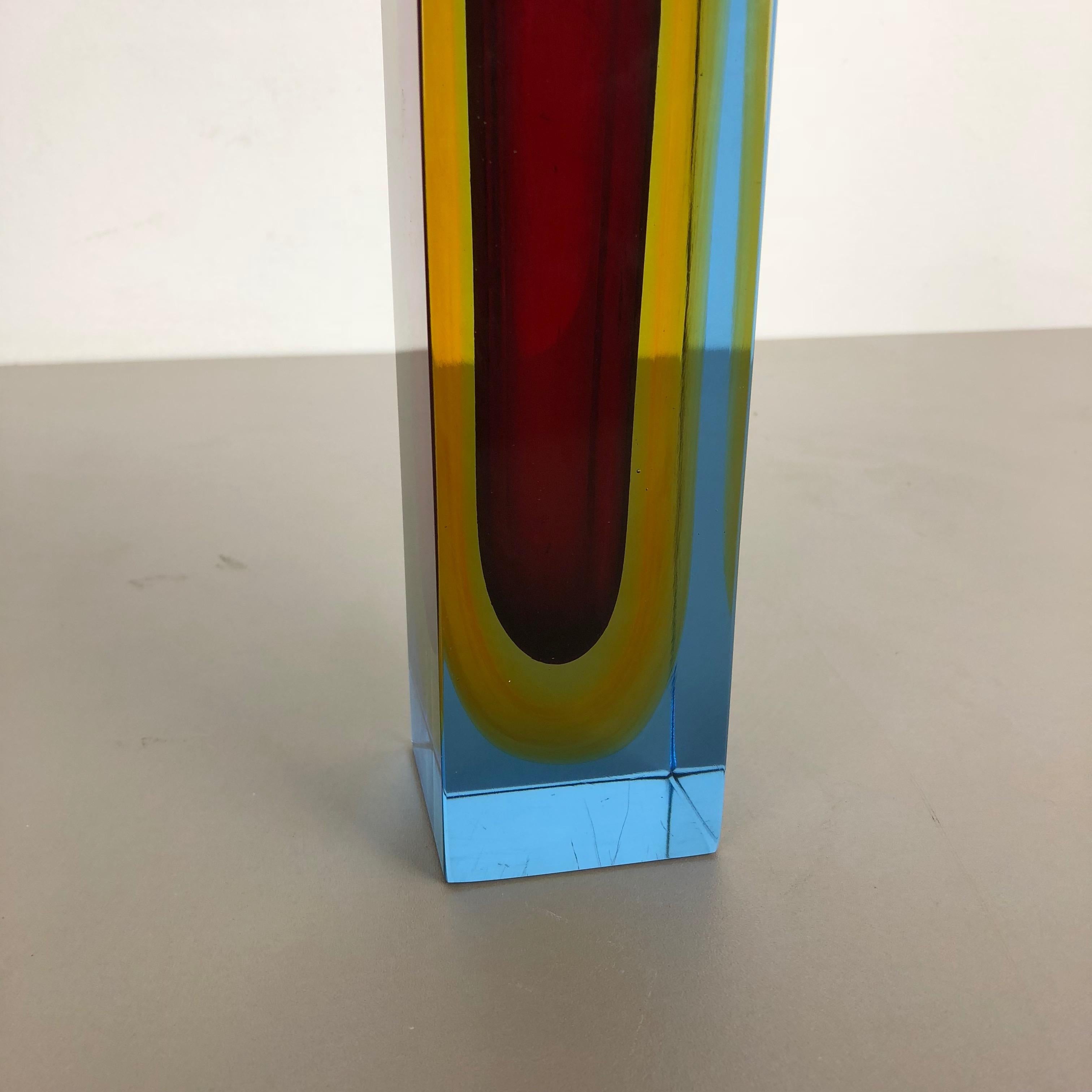 Heavy Large Murano Glass Sommerso Vase Designed by Flavio Poli, Italy, 1970s 7