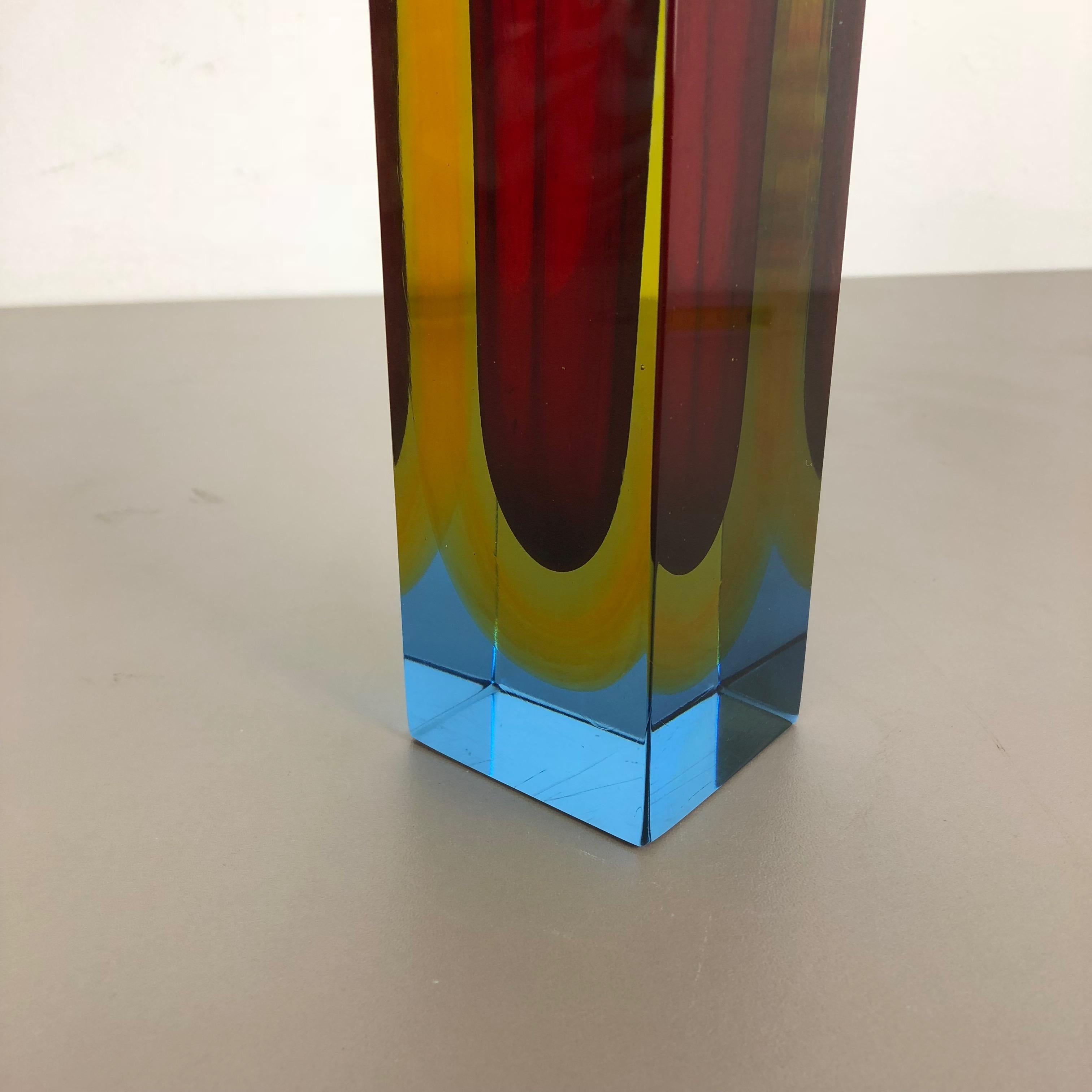 Heavy Large Murano Glass Sommerso Vase Designed by Flavio Poli, Italy, 1970s 8