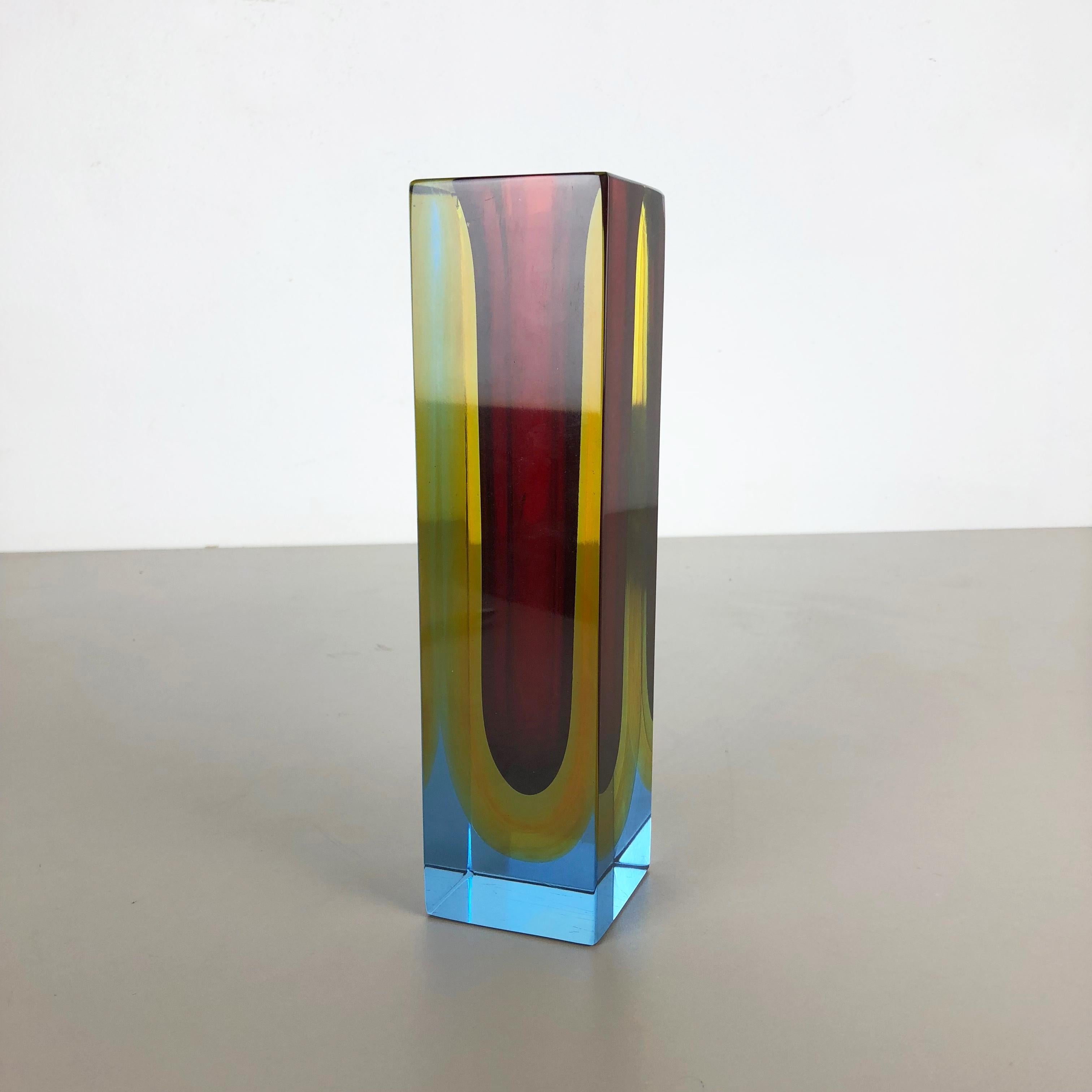 Heavy Large Murano Glass Sommerso Vase Designed by Flavio Poli, Italy, 1970s In Good Condition In Kirchlengern, DE