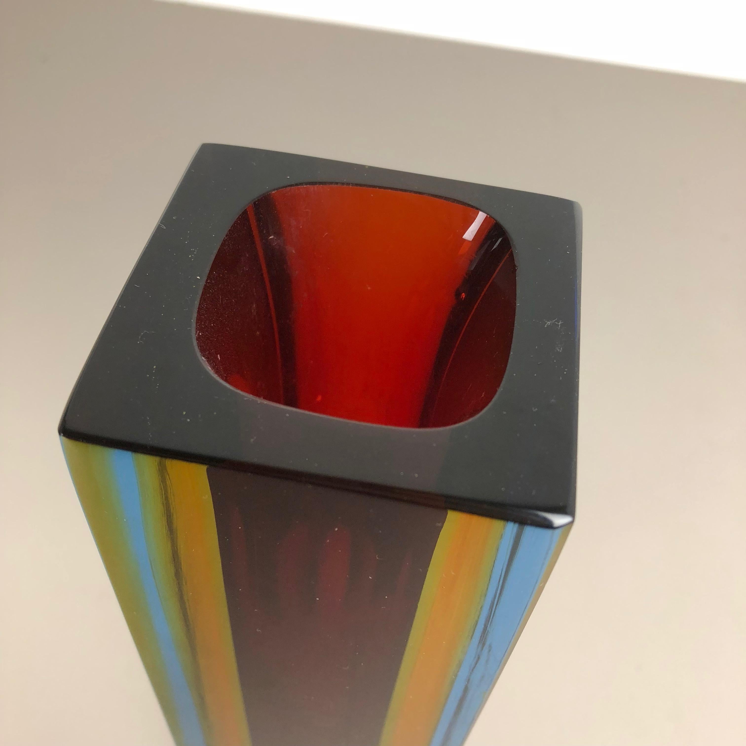 Heavy Large Murano Glass Sommerso Vase Designed by Flavio Poli, Italy, 1970s 3