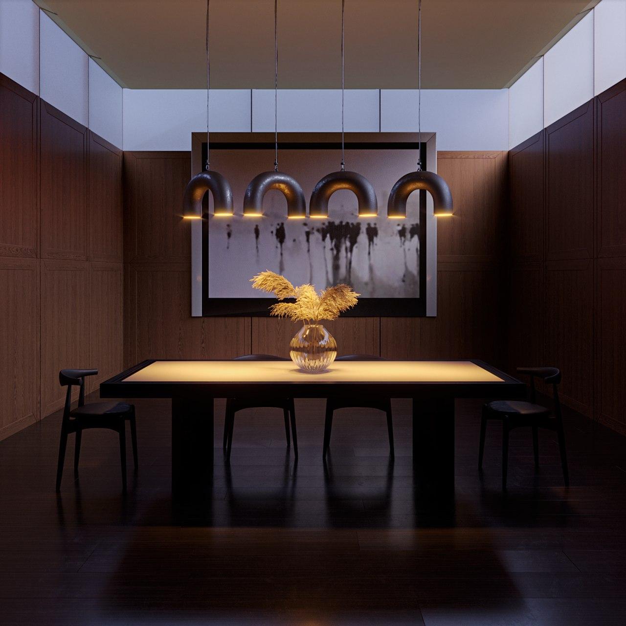 Russian Heavy Light Pendant Light Sculpted by Alexandr Pinchuk