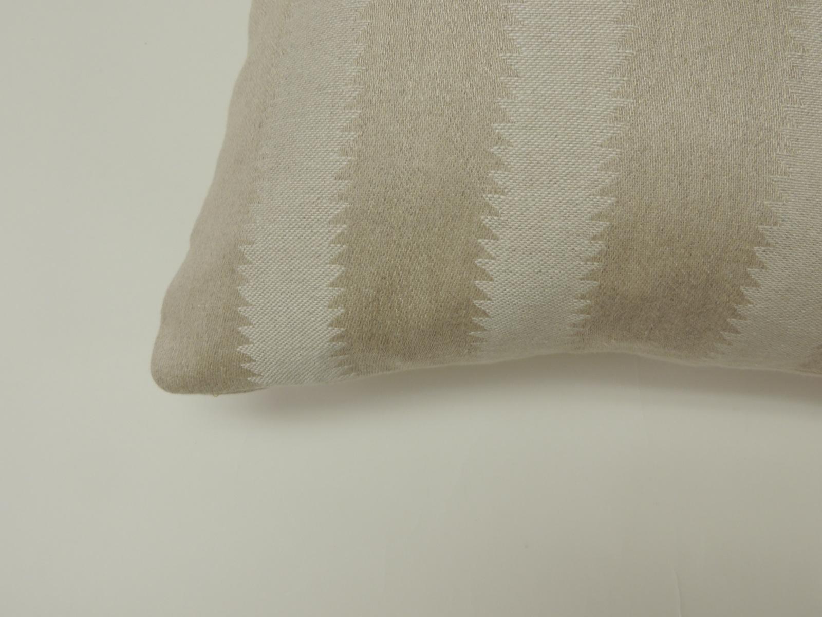 Heavy linen double sided pillows in Rogers & Goffigon fabric Decorative Pillow.
THE SALE PRICE IS PER PILLOW.
Color: Swordfish
Name: Sawtooth
The price on the pillow includes a custom ATG feather/down insert. Invisible zipper closure. 
 Hand-crafted