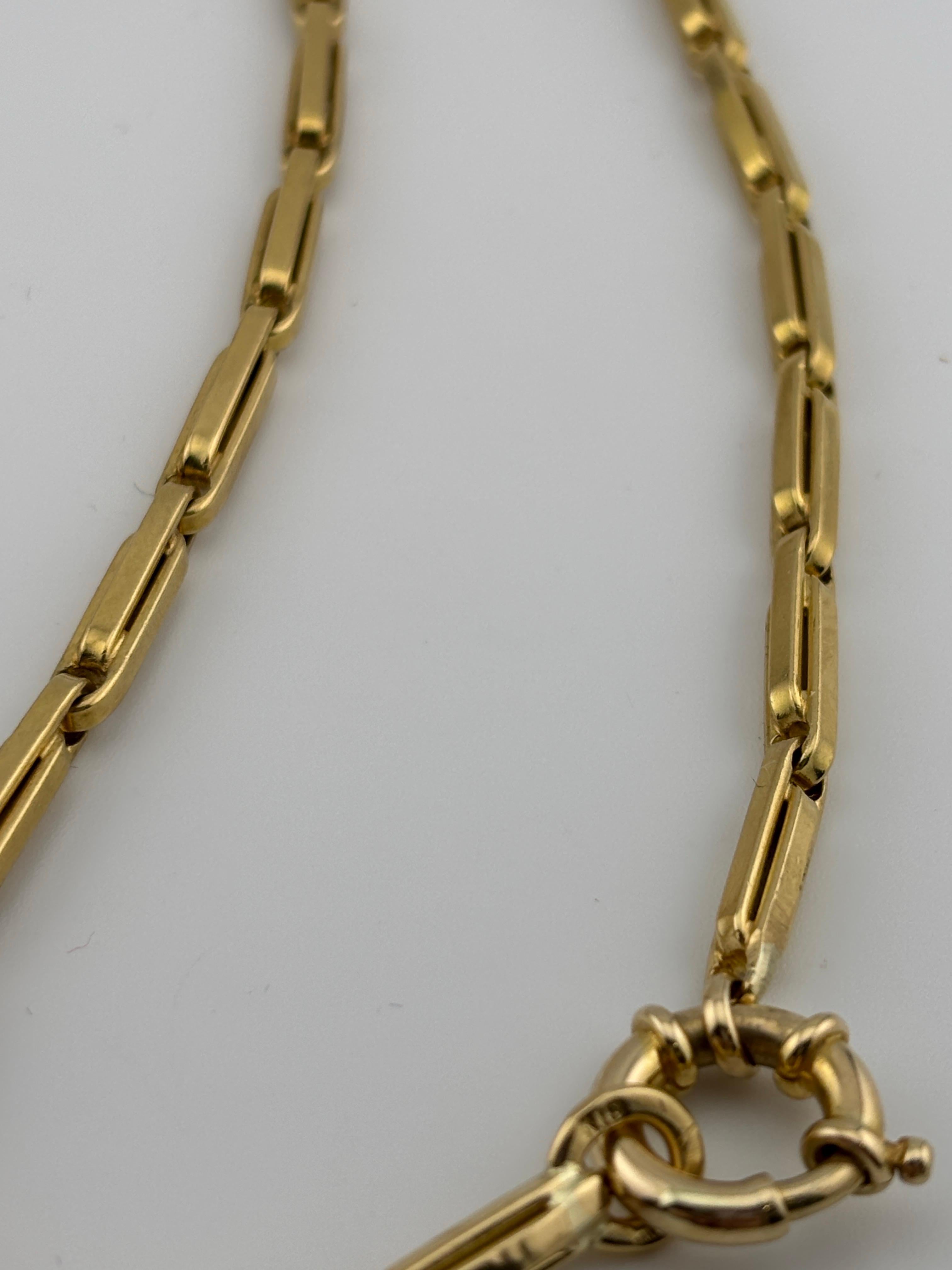 Schwere lange 18 Karat Gelbgold Kette Halskette im Angebot 6