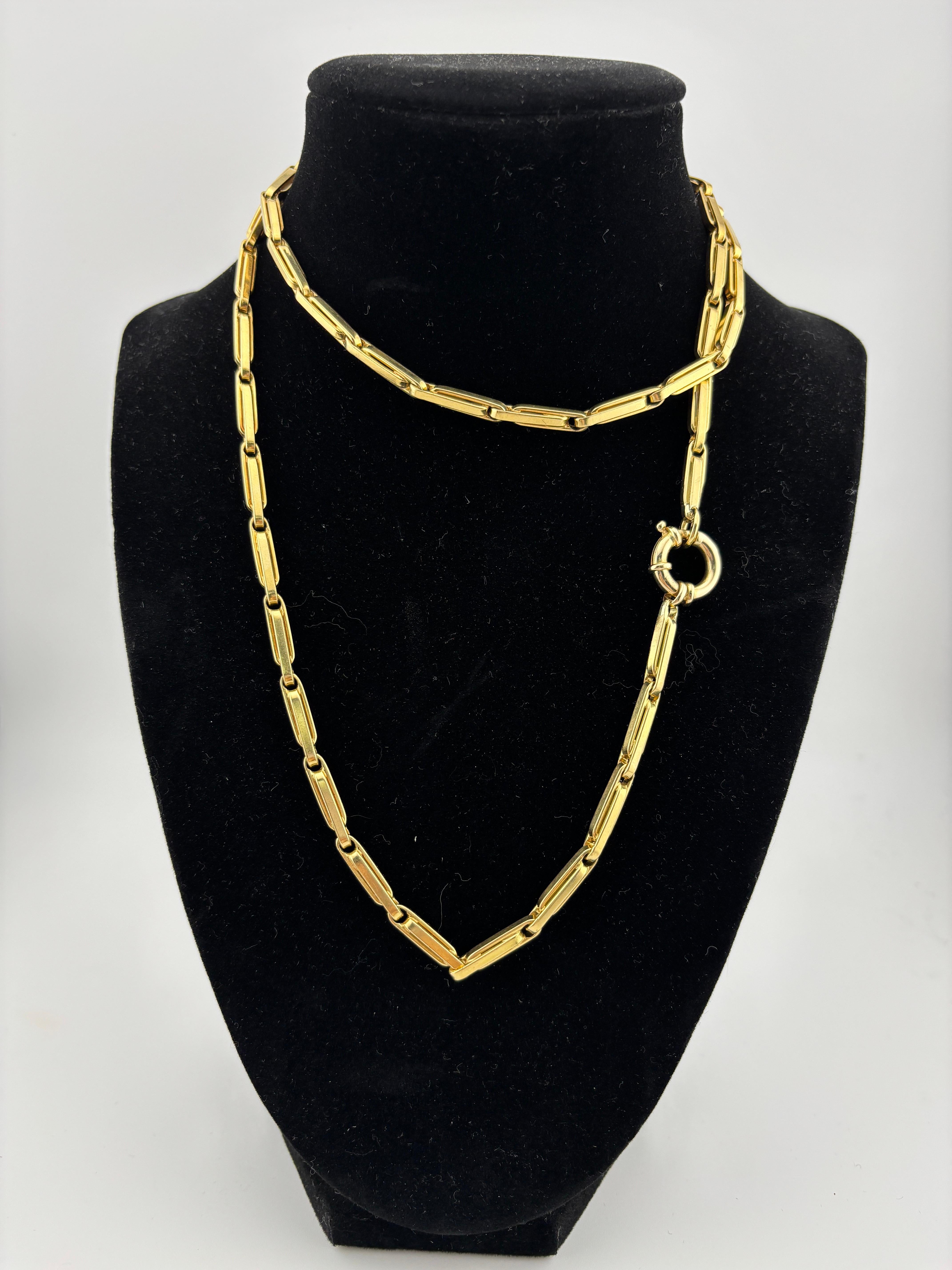 Schwere lange 18 Karat Gelbgold Kette Halskette im Zustand „Gut“ im Angebot in Bernardsville, NJ