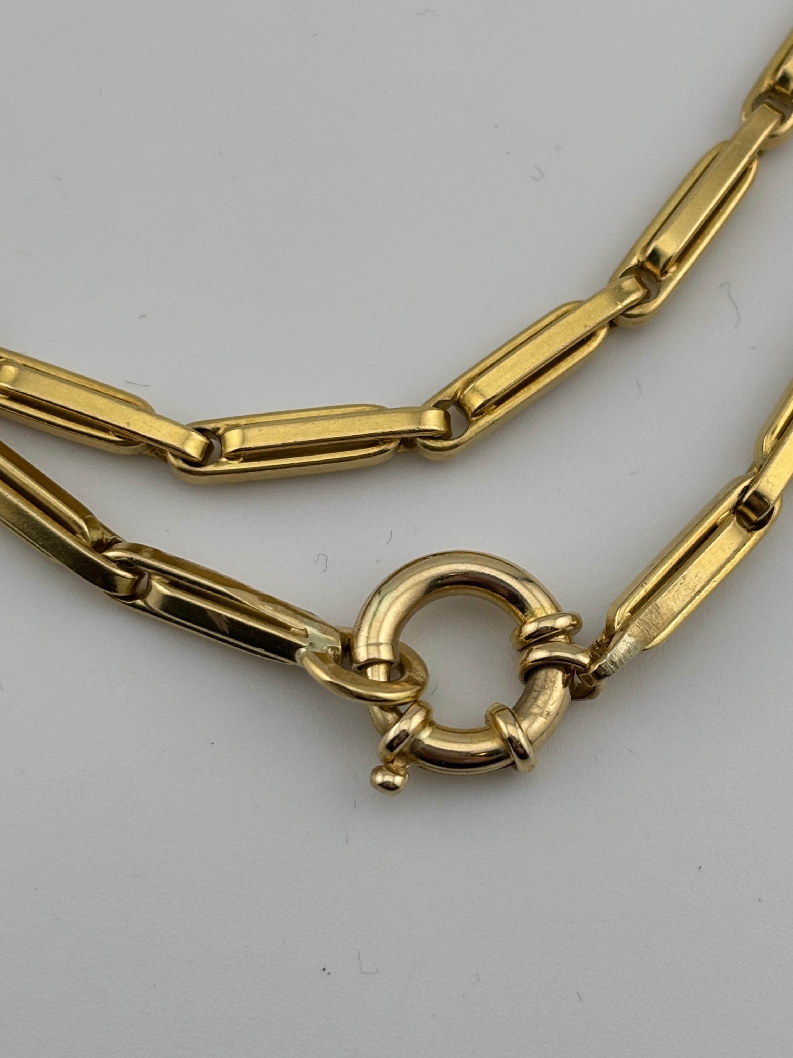 Schwere lange 18 Karat Gelbgold Kette Halskette für Damen oder Herren im Angebot