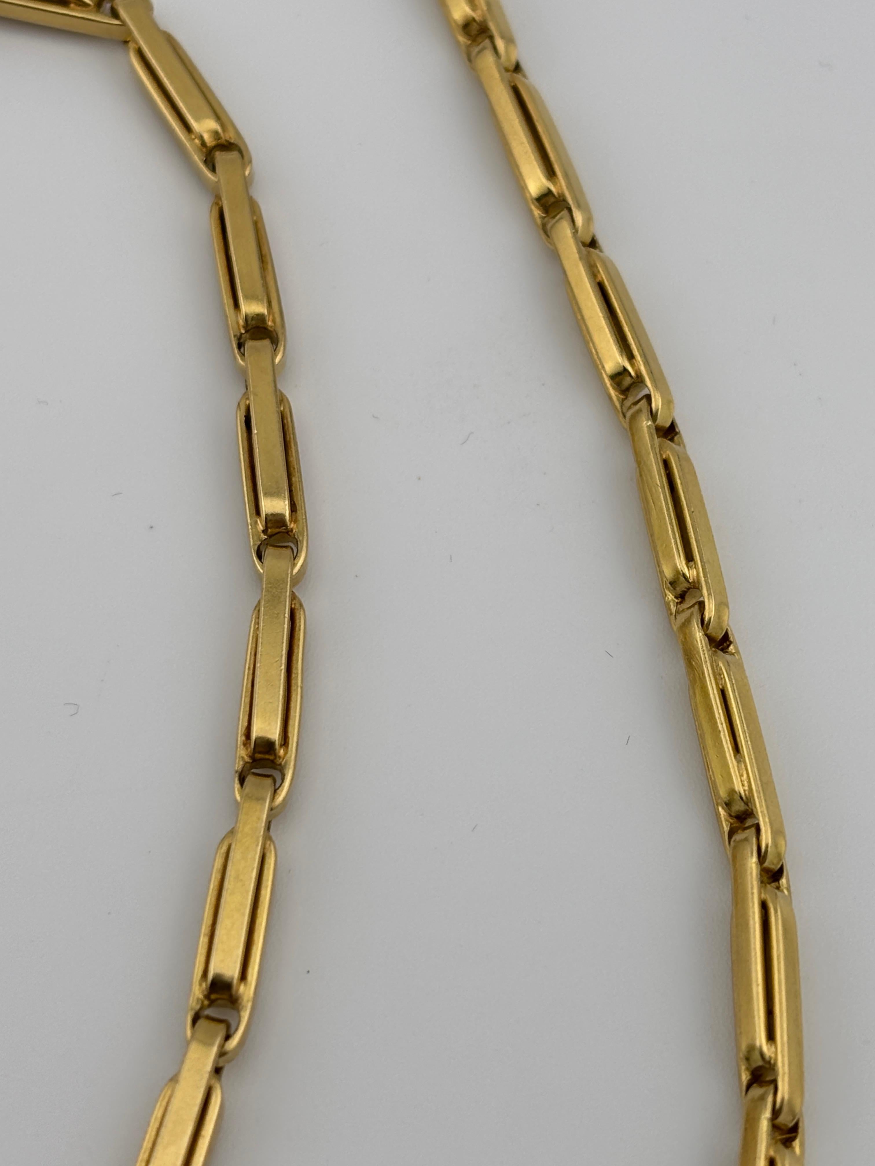 Schwere lange 18 Karat Gelbgold Kette Halskette im Angebot 1