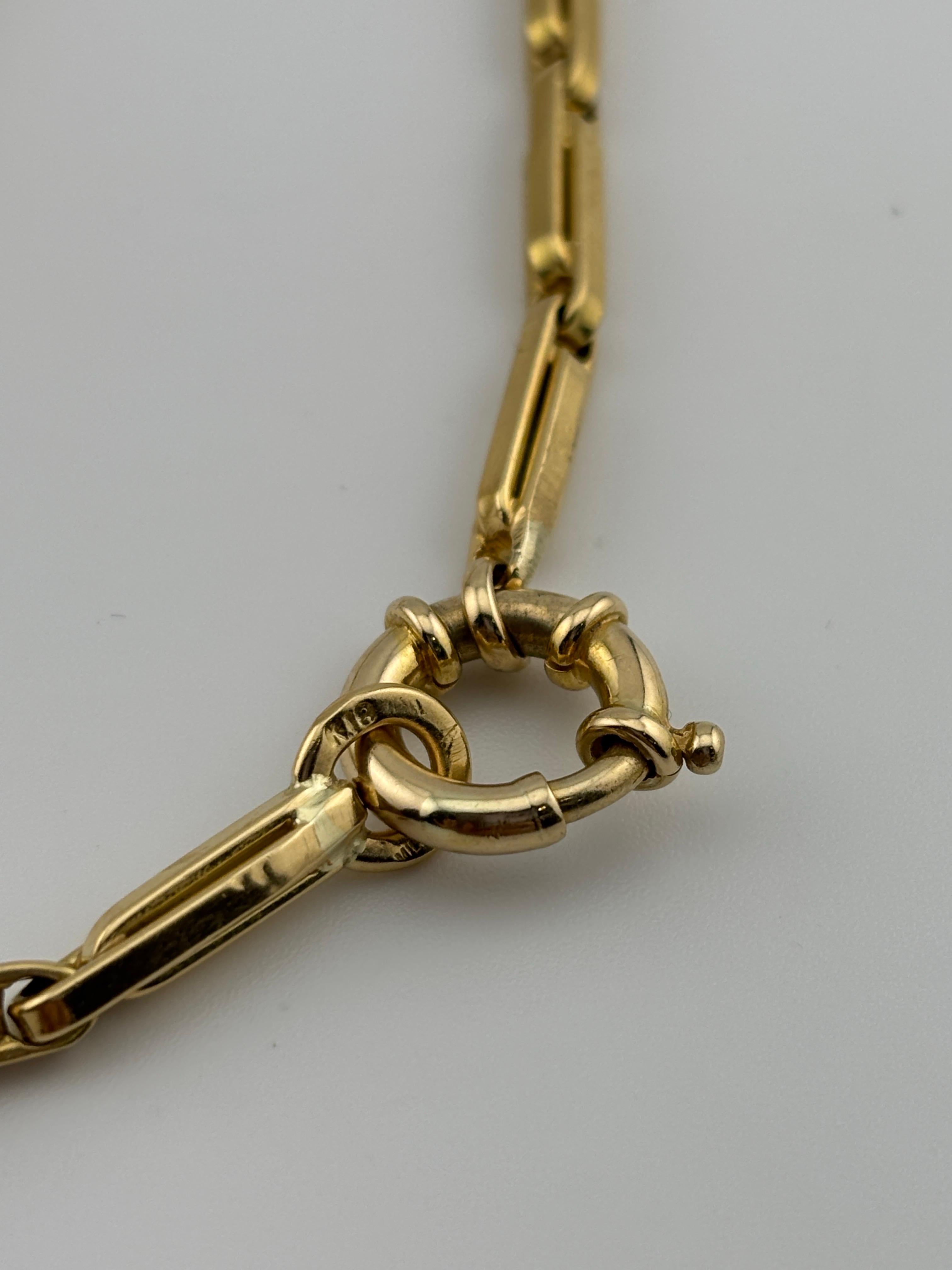 Schwere lange 18 Karat Gelbgold Kette Halskette im Angebot 5