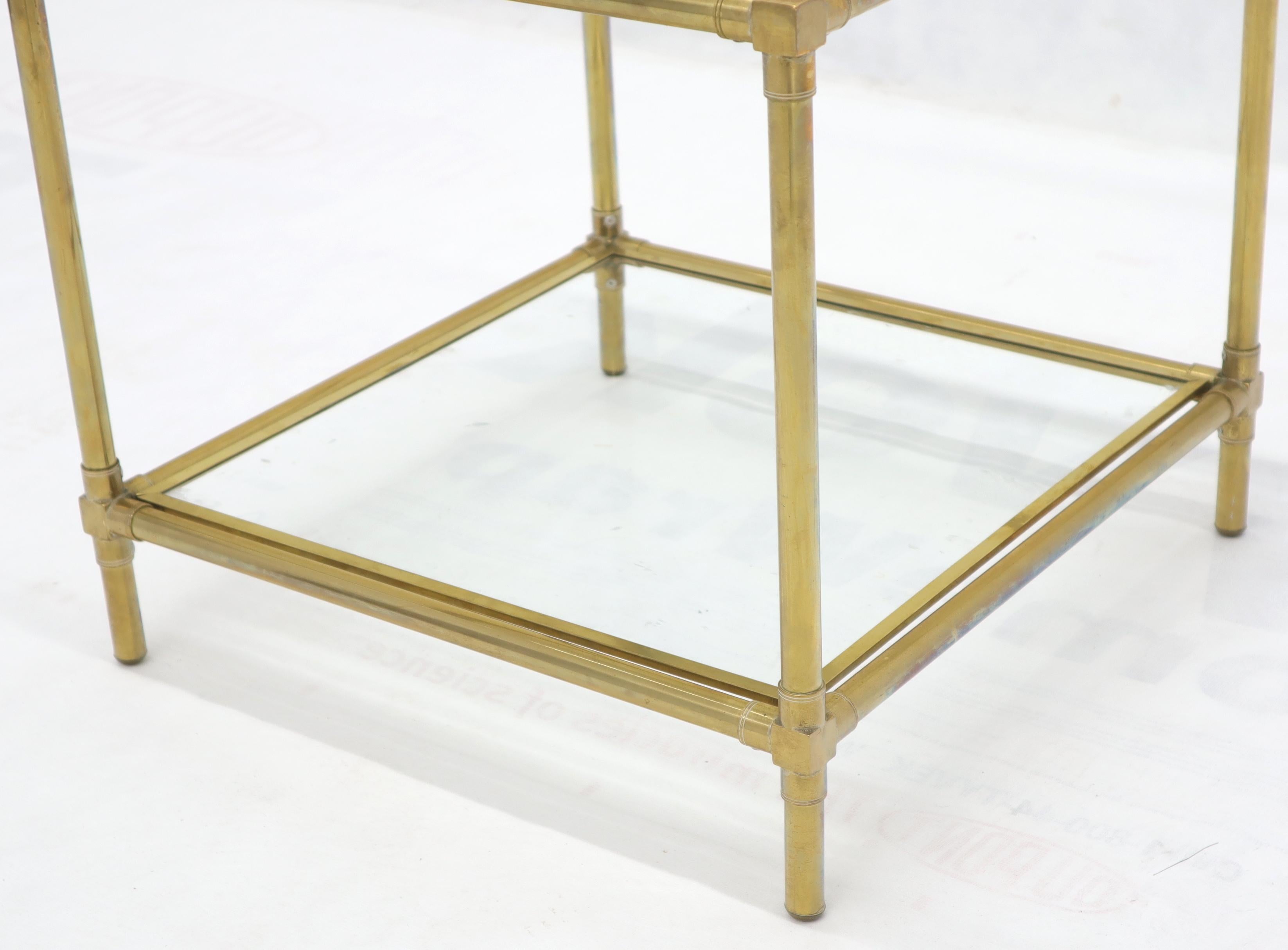 Heavy Machined Brass Glass Top Cube Shape Side Coffee Table For Sale 4