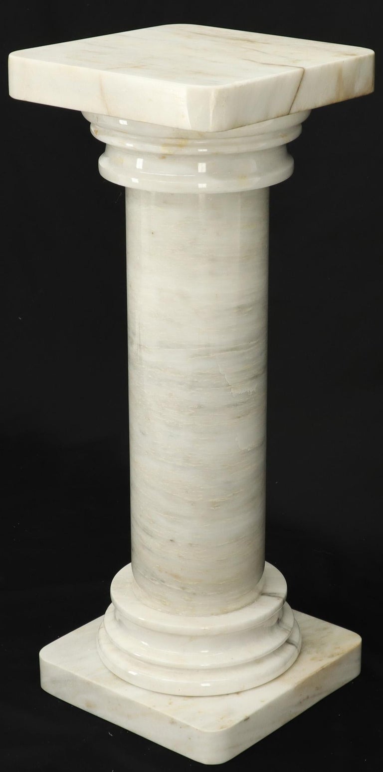 Heavy Marble Round and Square Pedestal at 1stDibs