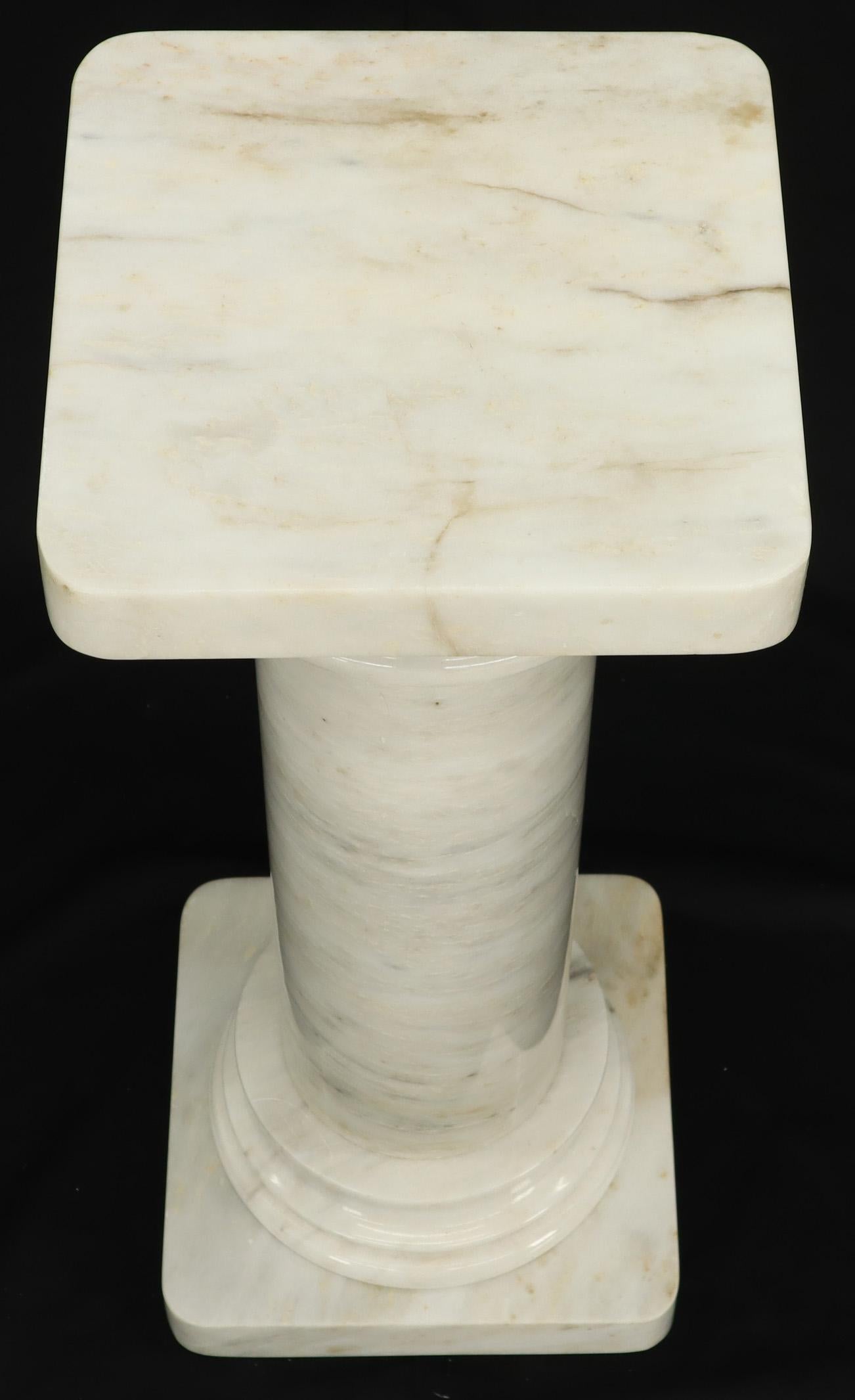 American Empire Heavy Marble Round and Square Pedestal