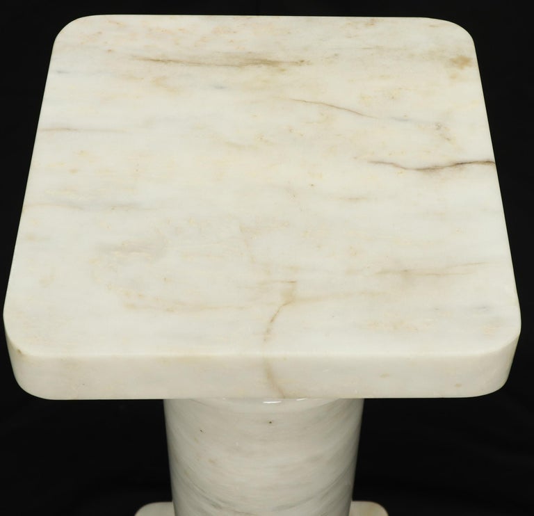 Heavy Marble Round and Square Pedestal at 1stDibs