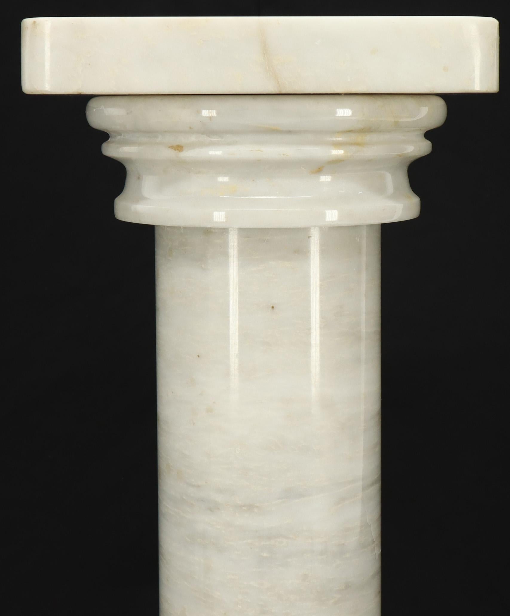 Heavy Marble Round and Square Pedestal In Excellent Condition In Rockaway, NJ