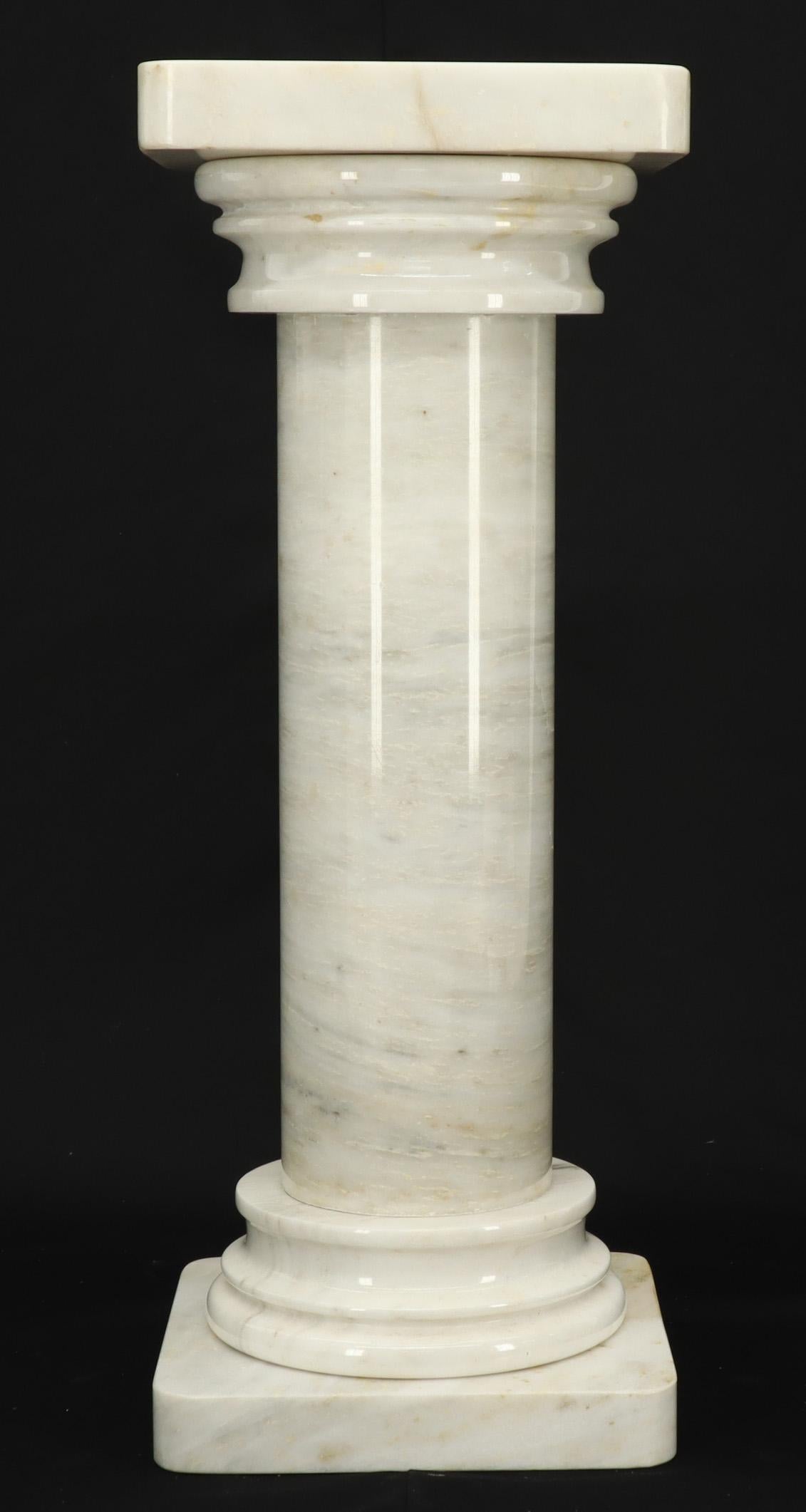 20th Century Heavy Marble Round and Square Pedestal