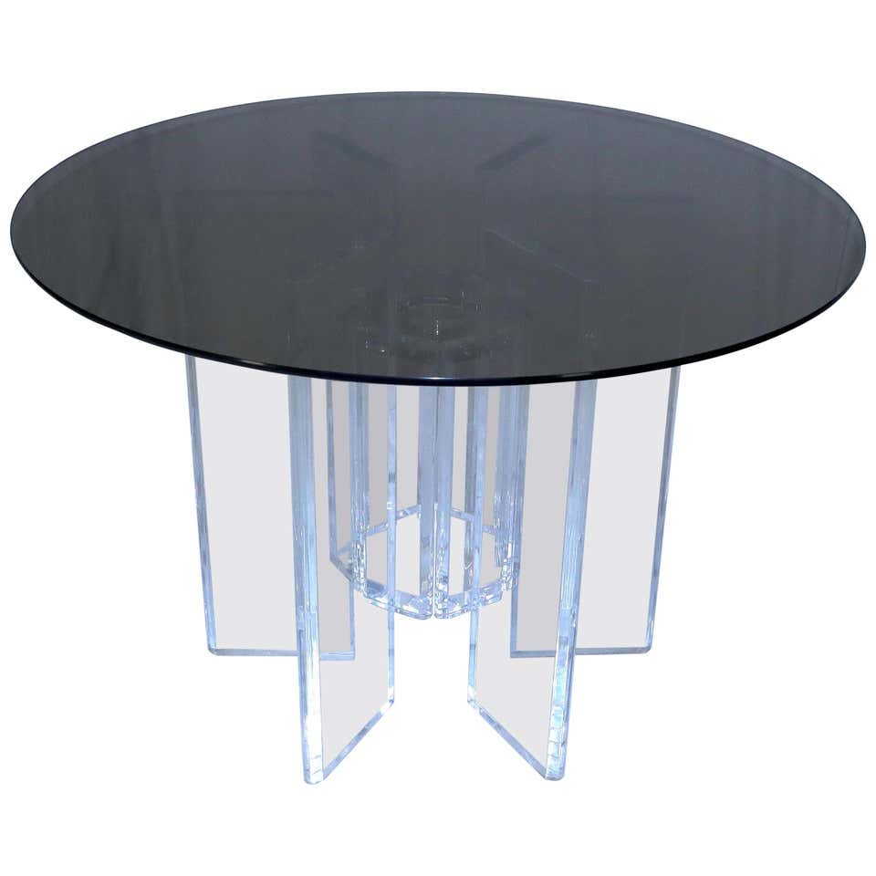 Brutalist Style Titanium Jet Turbine Sculptural Dining Table with Glass ...