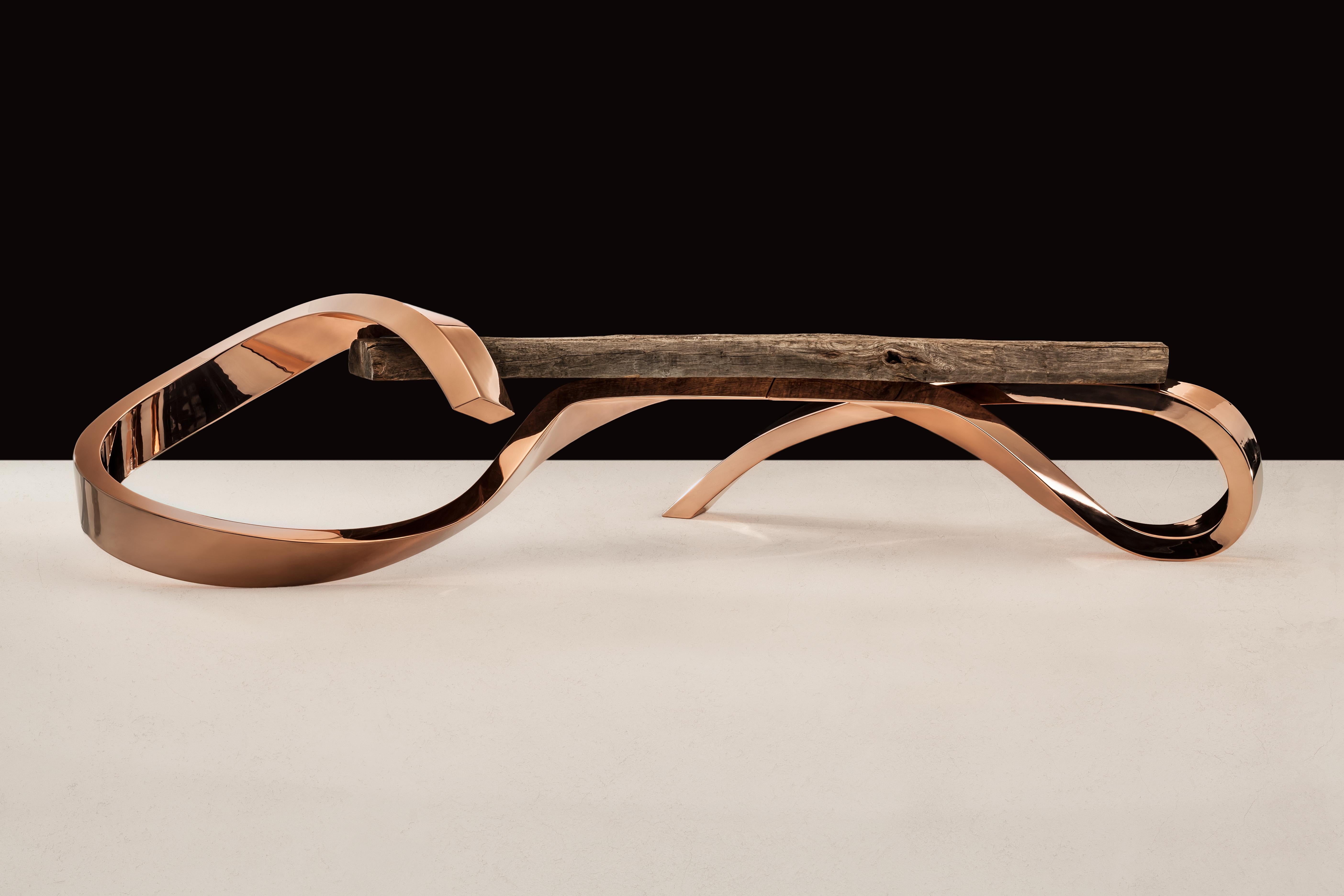 Postmoderne Banc en métal lourd de Kris Lamba Studio en vente