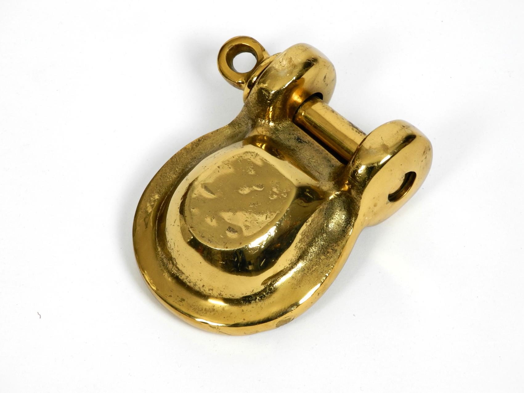 Mid-20th Century Heavy Midcentury Brass Ashtray in the Shape of a Ship's Shackle