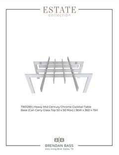 Heavy Mid-Century Modern Chrome Cocktail Table Base