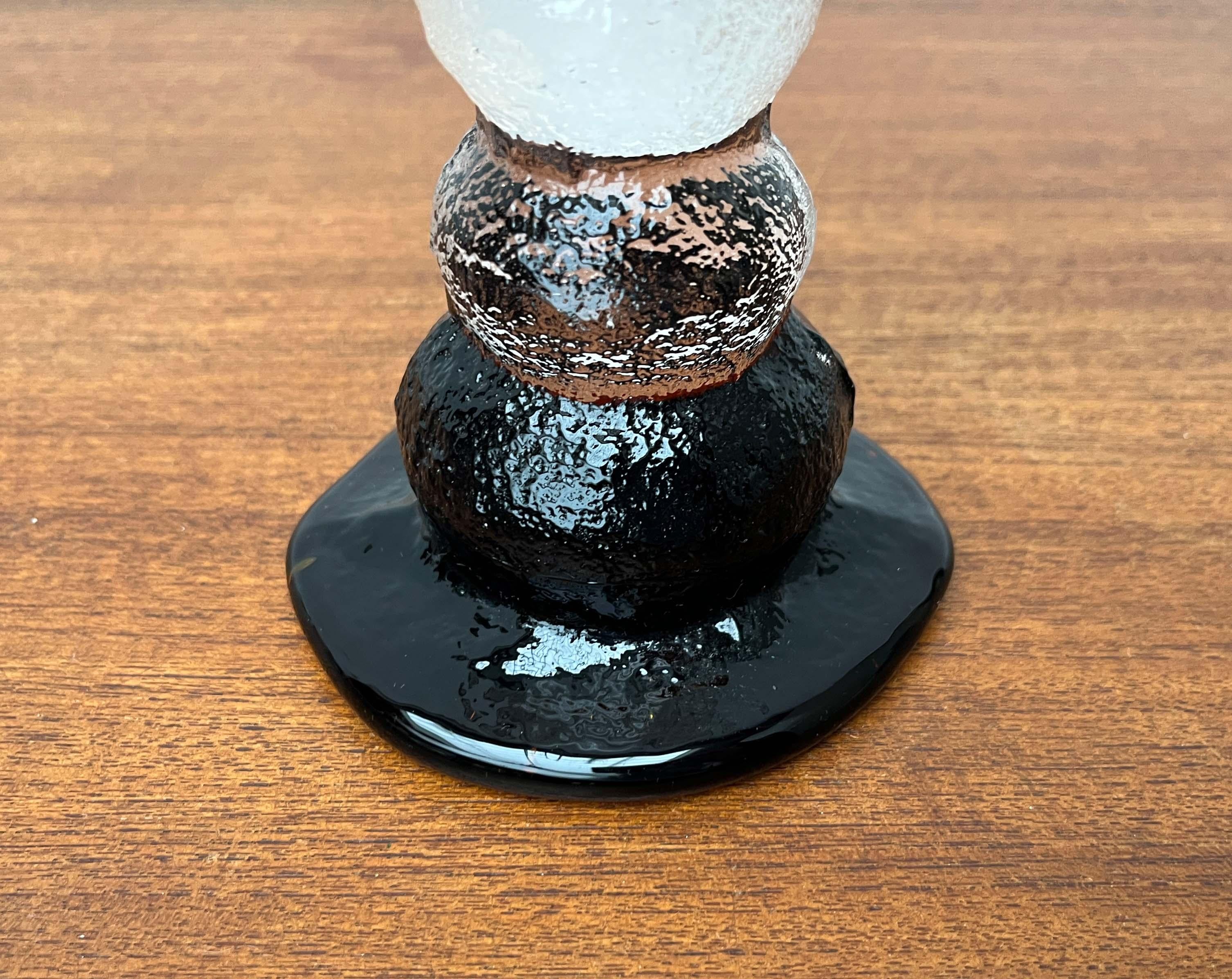 Portacandele in vetro pesante di metà secolo moderno di Pertti Santalahti per Humppila in vendita 4