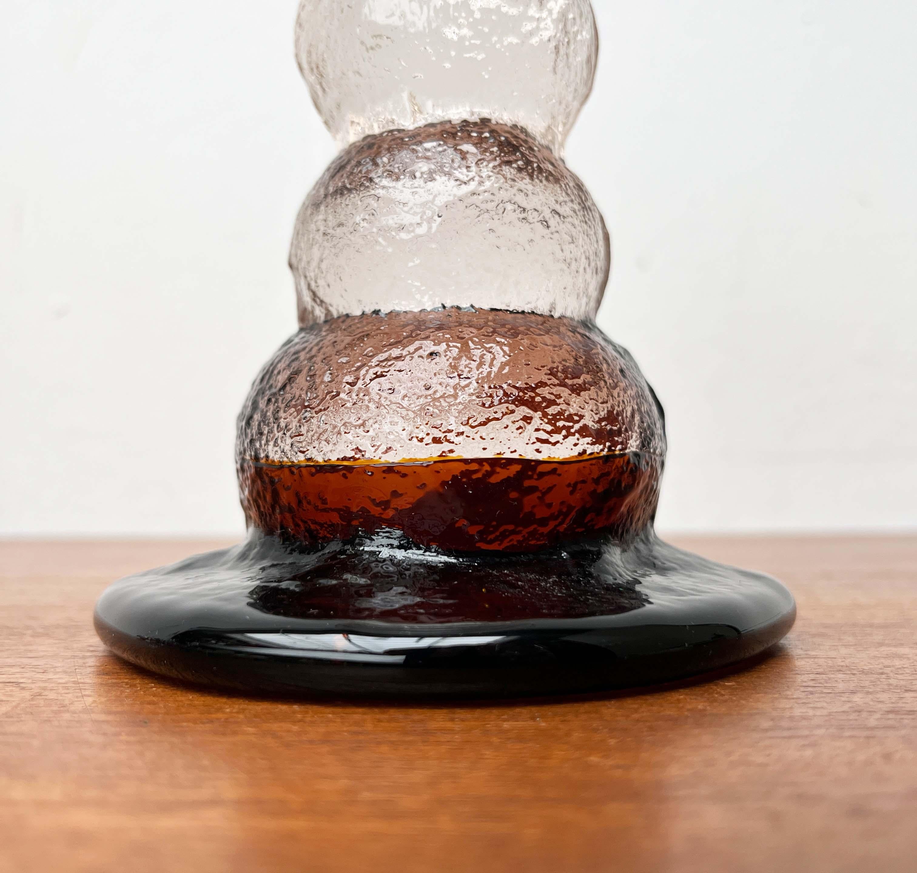 Portacandele in vetro pesante di metà secolo moderno di Pertti Santalahti per Humppila in vendita 5