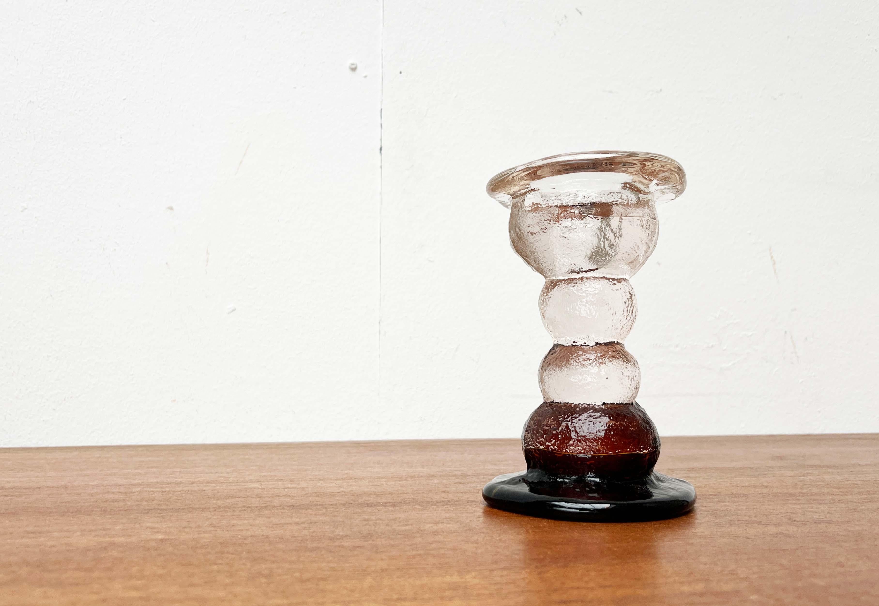 Portacandele in vetro pesante di metà secolo moderno di Pertti Santalahti per Humppila in vendita 6