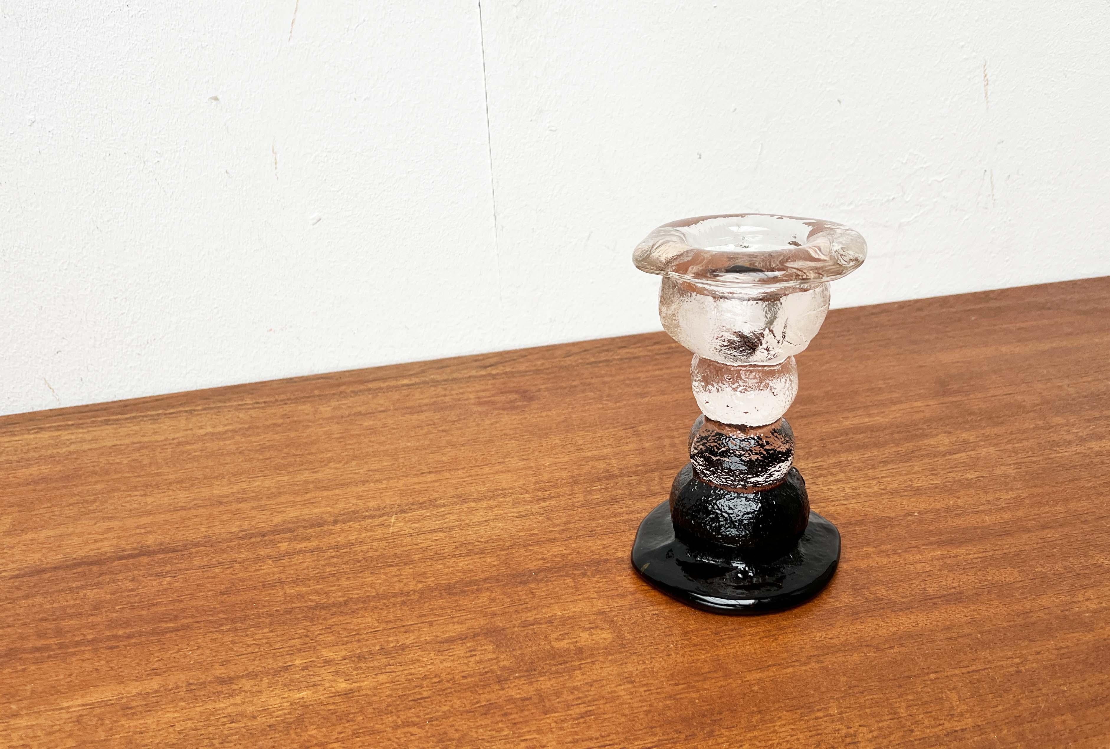 Portacandele in vetro pesante di metà secolo moderno di Pertti Santalahti per Humppila in vendita 9