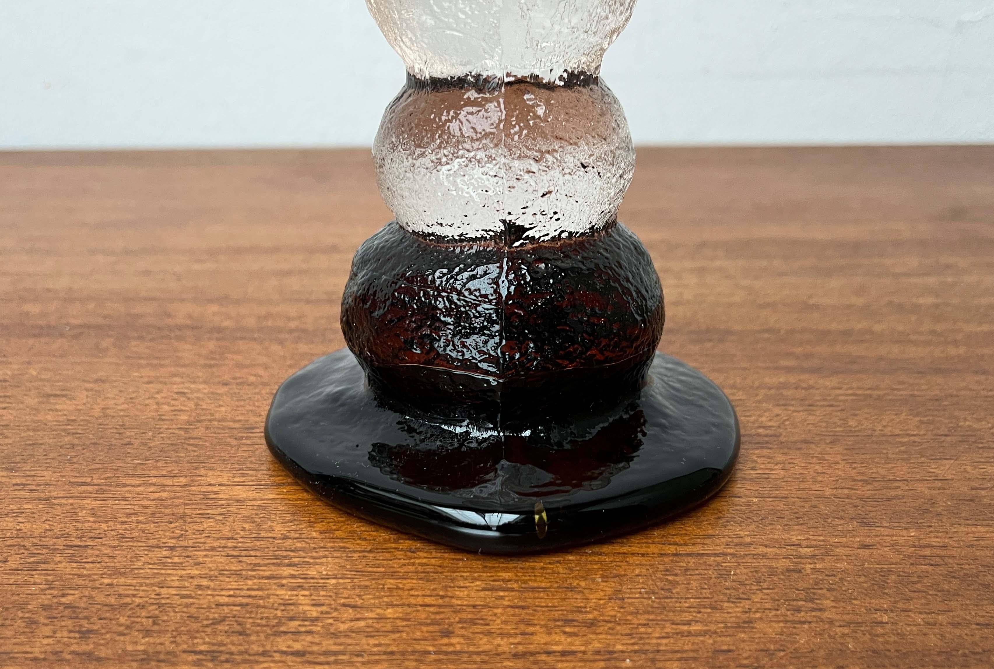 Portacandele in vetro pesante di metà secolo moderno di Pertti Santalahti per Humppila in vendita 11