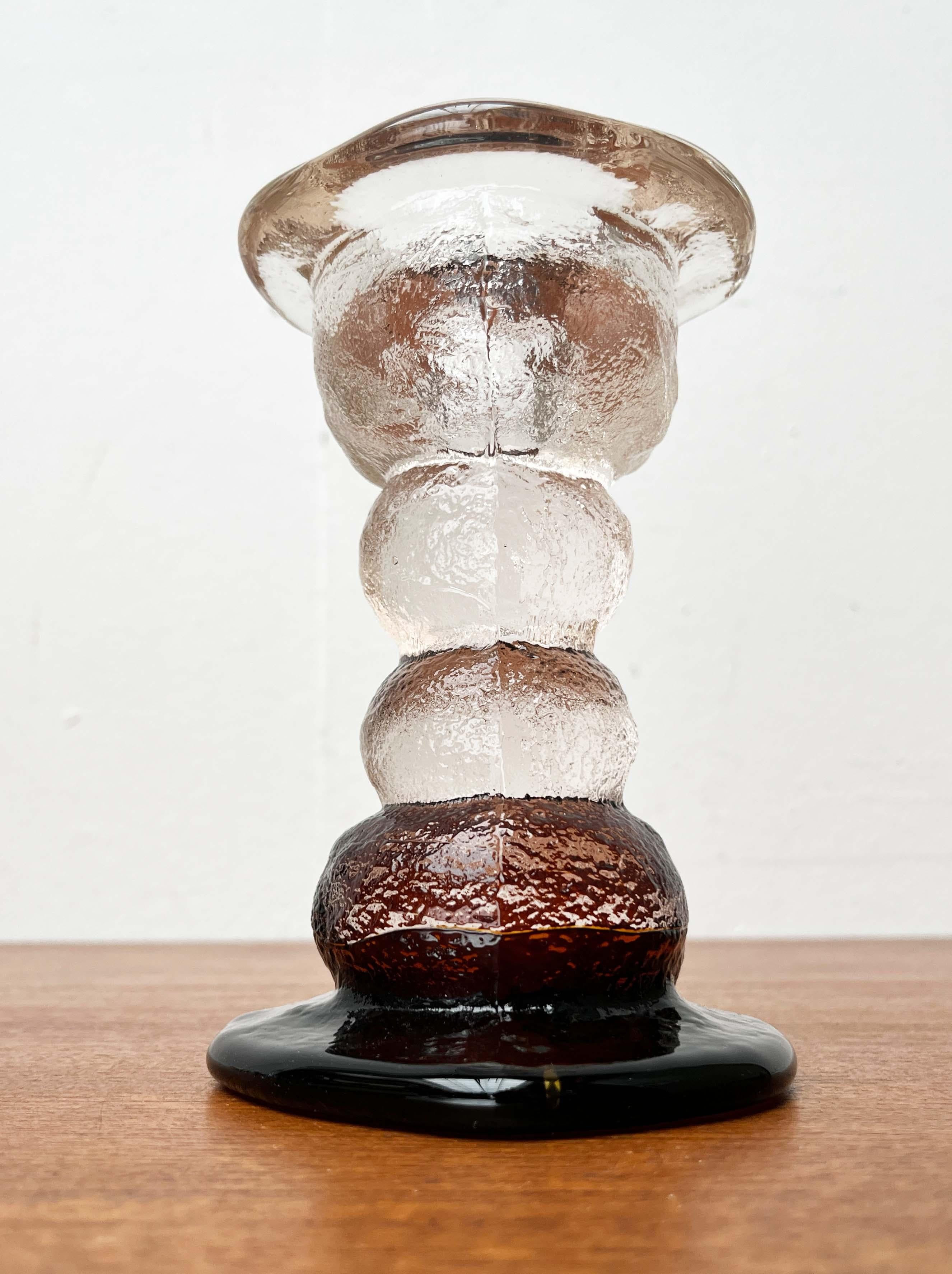 Portacandele in vetro pesante di metà secolo moderno di Pertti Santalahti per Humppila in vendita 12