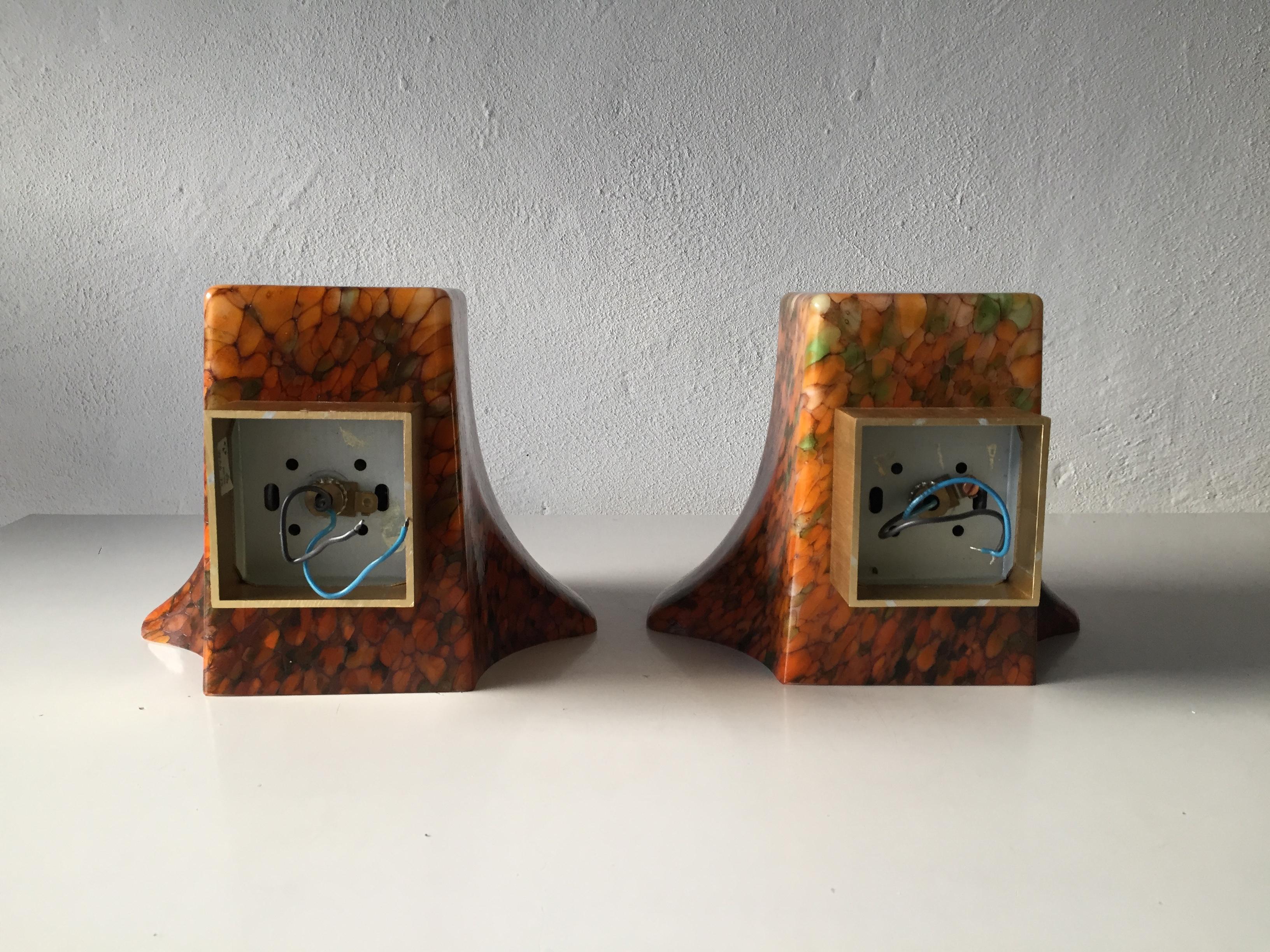 Heavy Colored Art Glass Pair of Wall Lamps by Peill & Putzler, 1970s, Germany 4