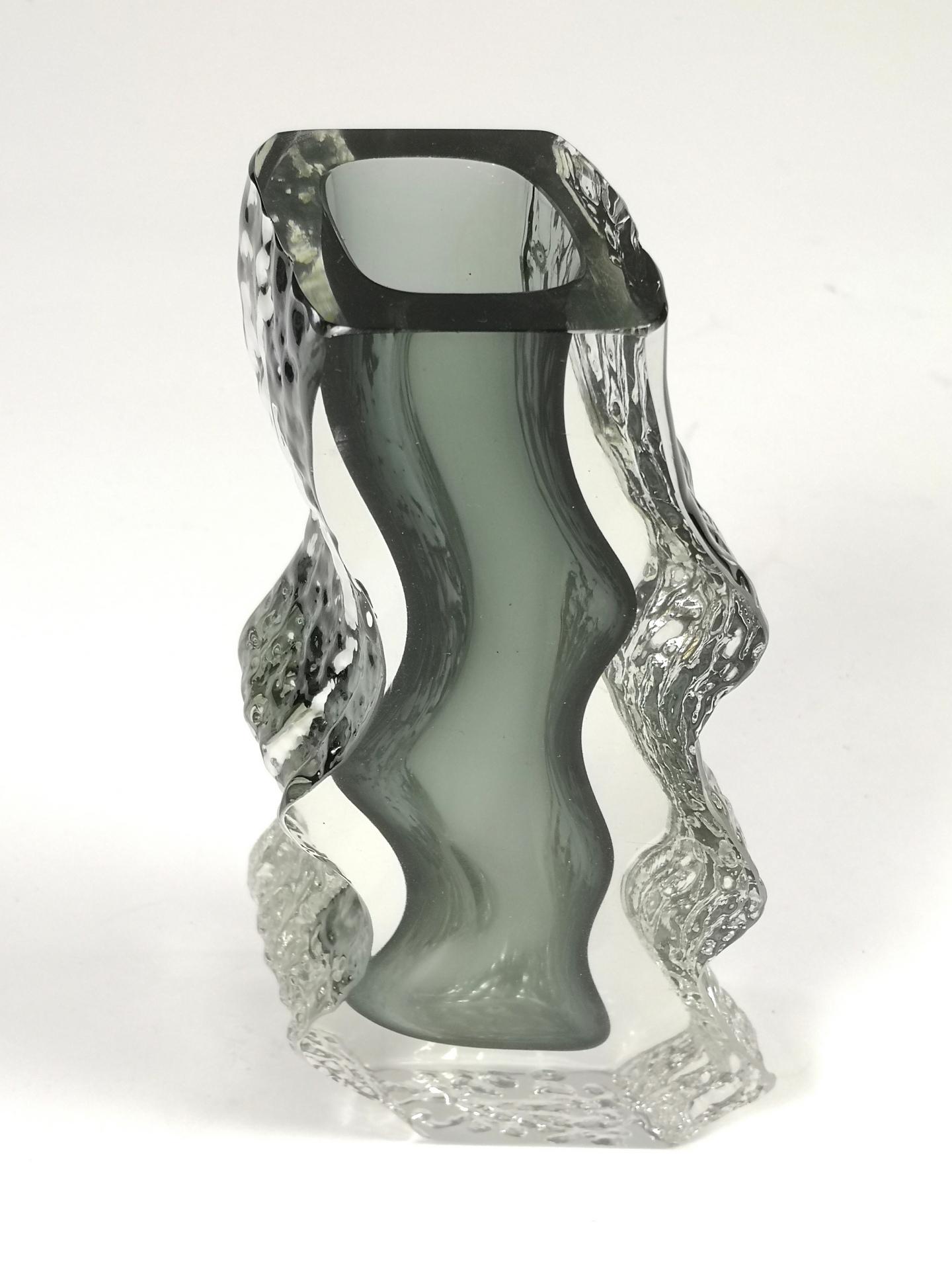 Heavy Murano Bicolor Glass Vase, Hand Made, 1970's 5