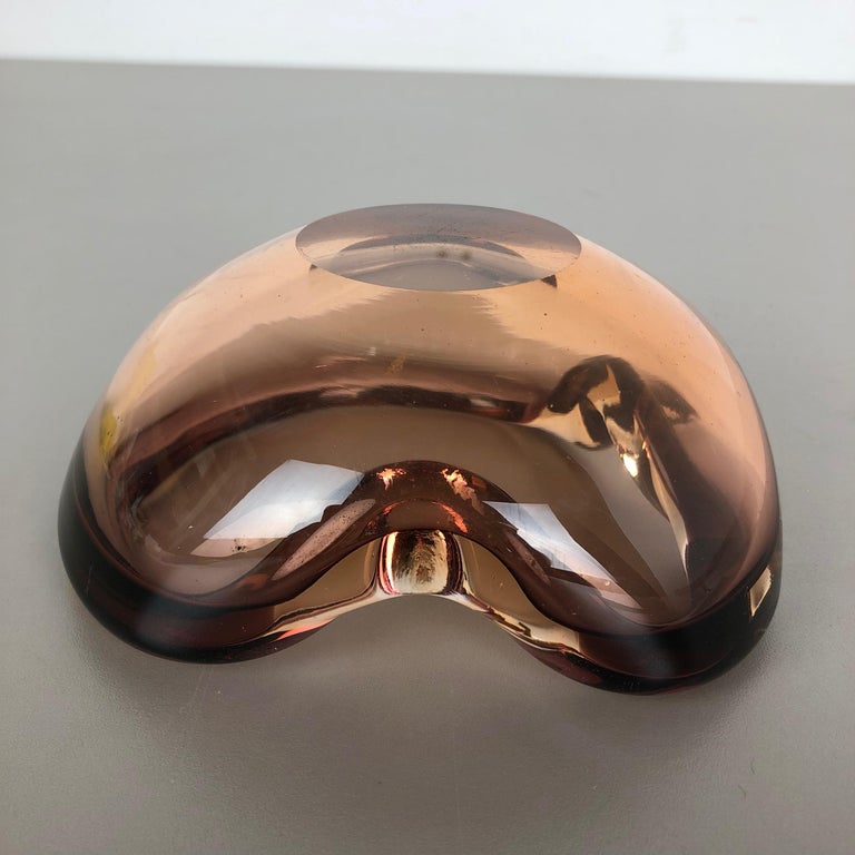 Heavy Murano Glass "ROSE" Bowl Element Shell Ashtray Murano, Italy