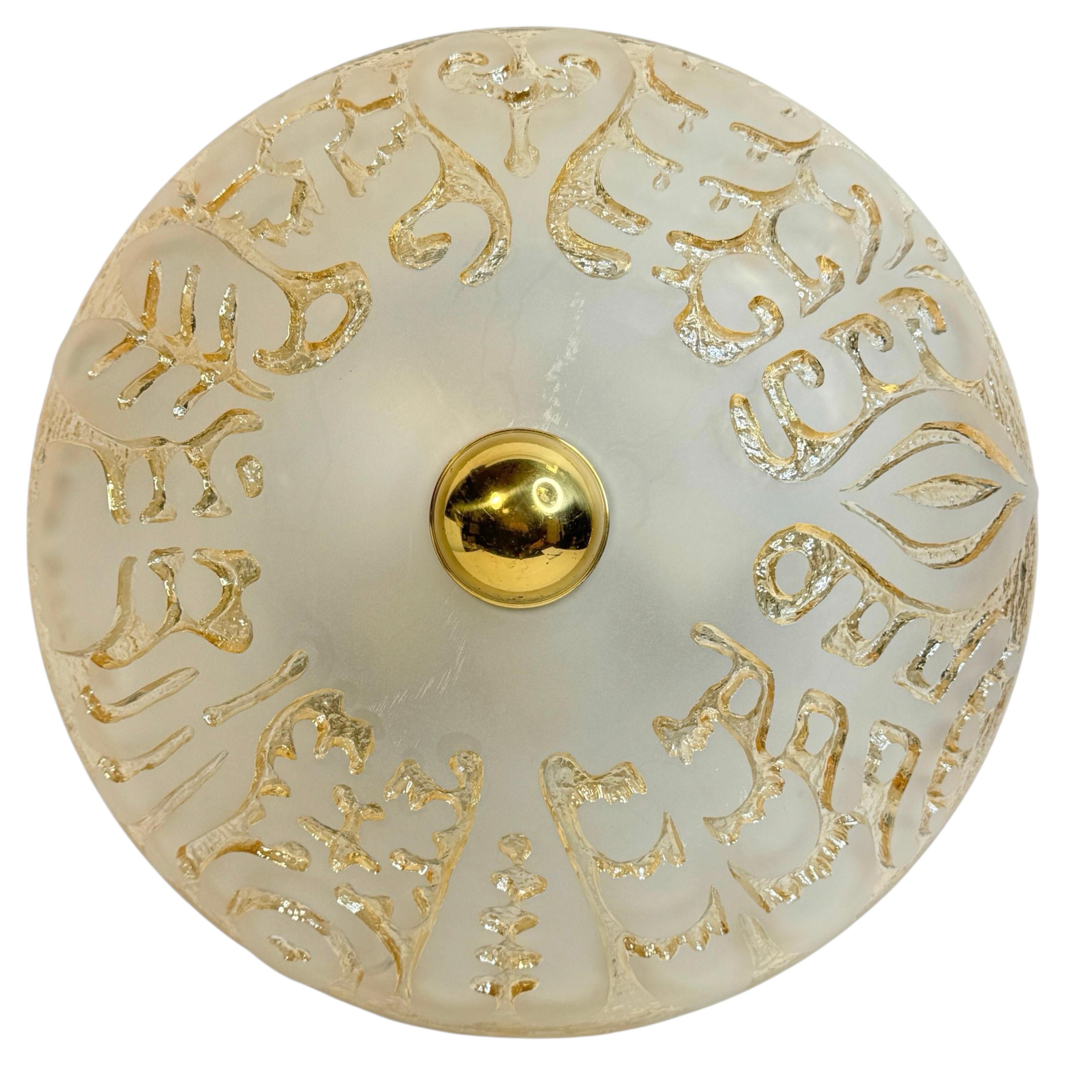 Heavy Mystical Characters Flush Mount by Peill and Putzler, 1970s, Germany For Sale