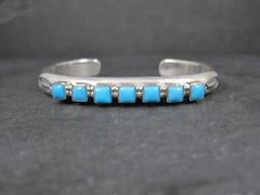 Bracelet manchette Turquoise Kingman Navajo 6.5 Inches Signé