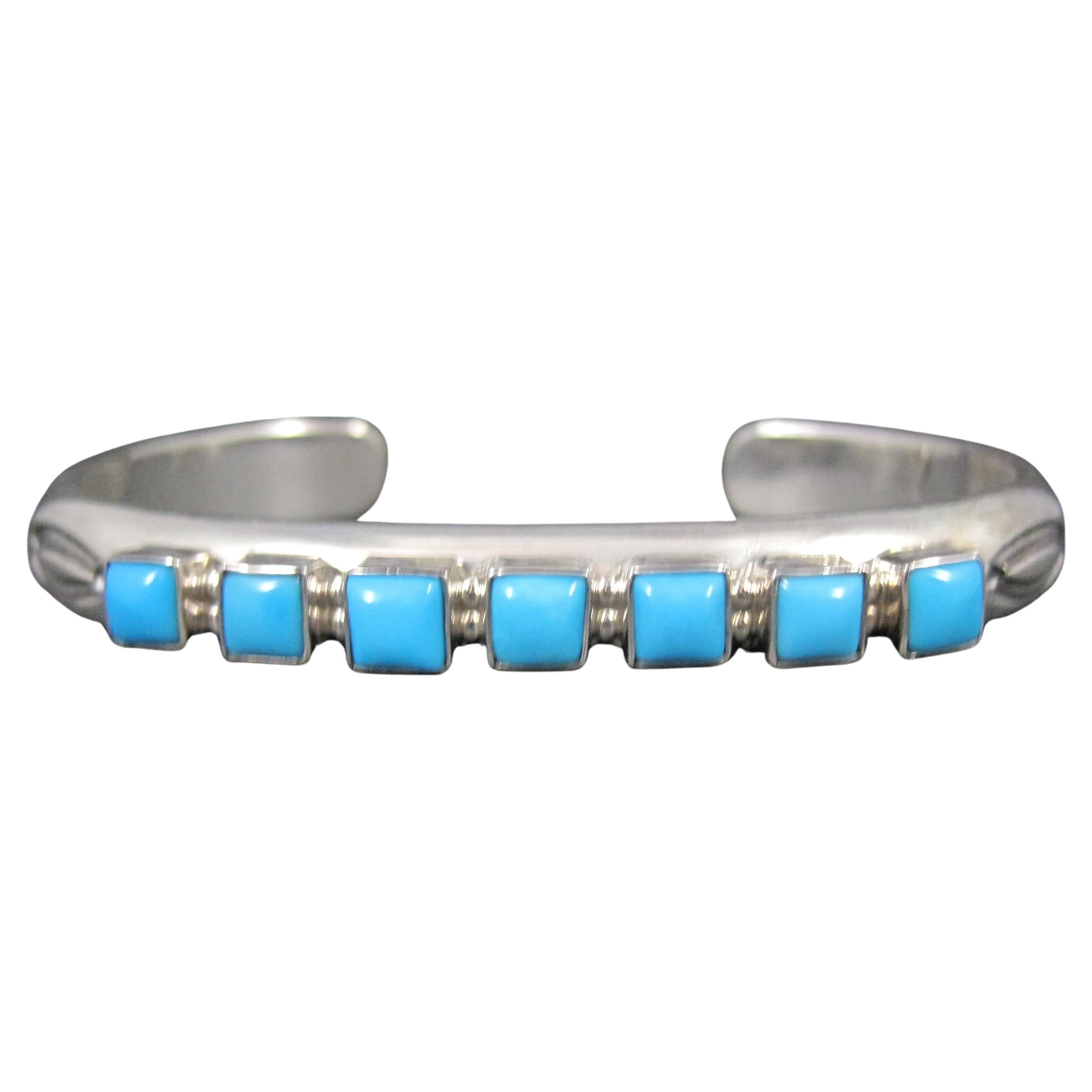 Schweres Navajo Kingman Türkis-Manschettenarmband 6,5 Zoll Signiert