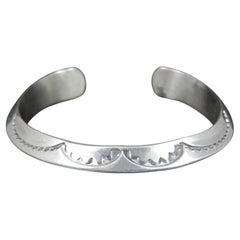 Heavy Navajo Sterling Carinated Cuff Bracelet