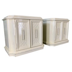 Heavy Nightstands in Chinoiserie Style, a Pair