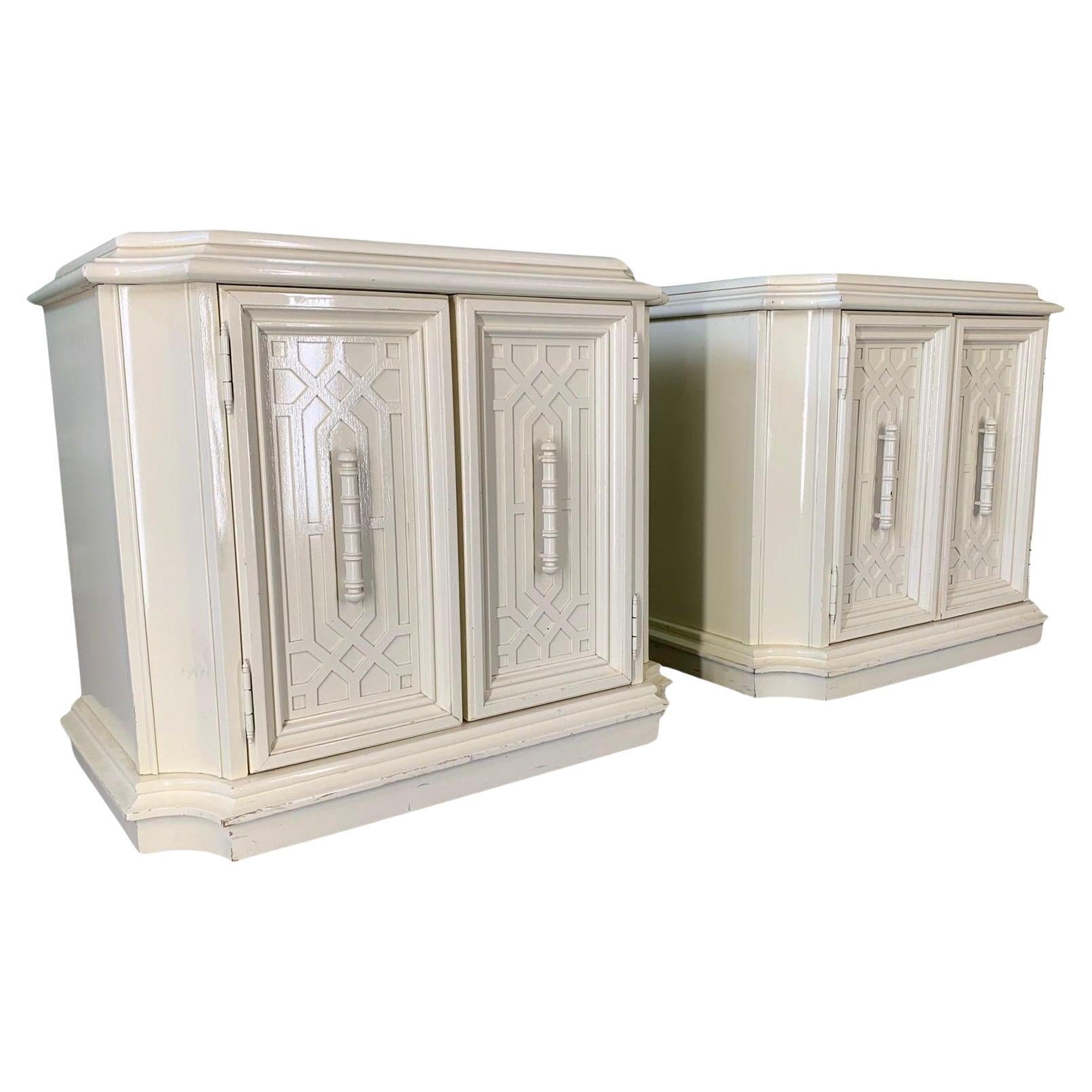 Heavy Nightstands in Chinoiserie Style For Sale