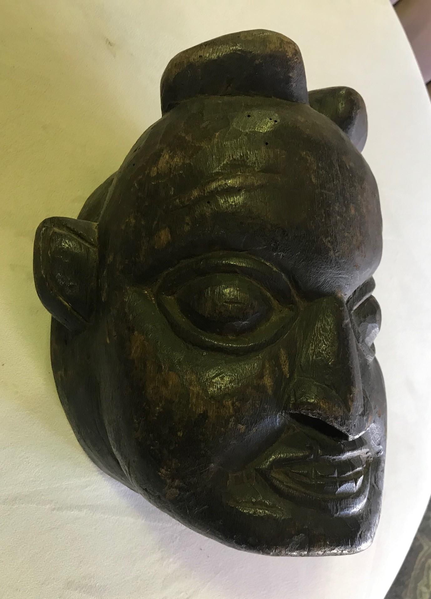 Papua New Guinean Heavy Oceanic Papua New Guinea or African Carved Wood Mask
