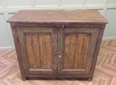 Heavy Old pine Painted Cupboard from the South of France  Beautifully time worn