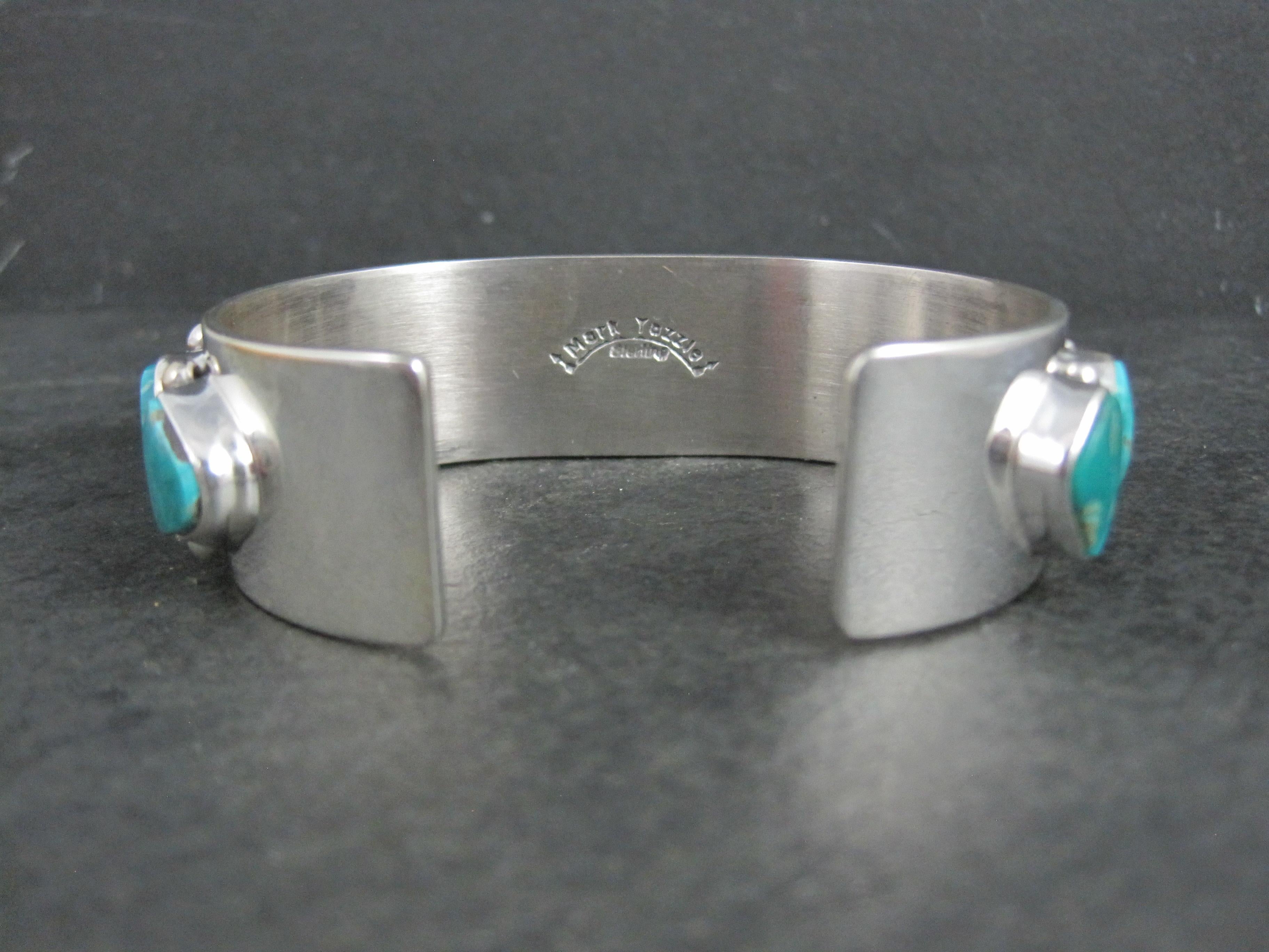 Heavy One of a Kind Navajo Turquoise Cuff Bracelet 6.5