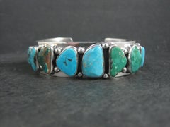 Bracelet manchette en Turquoise Navajo par Mark Yazzie 6.5" Sterling Silver