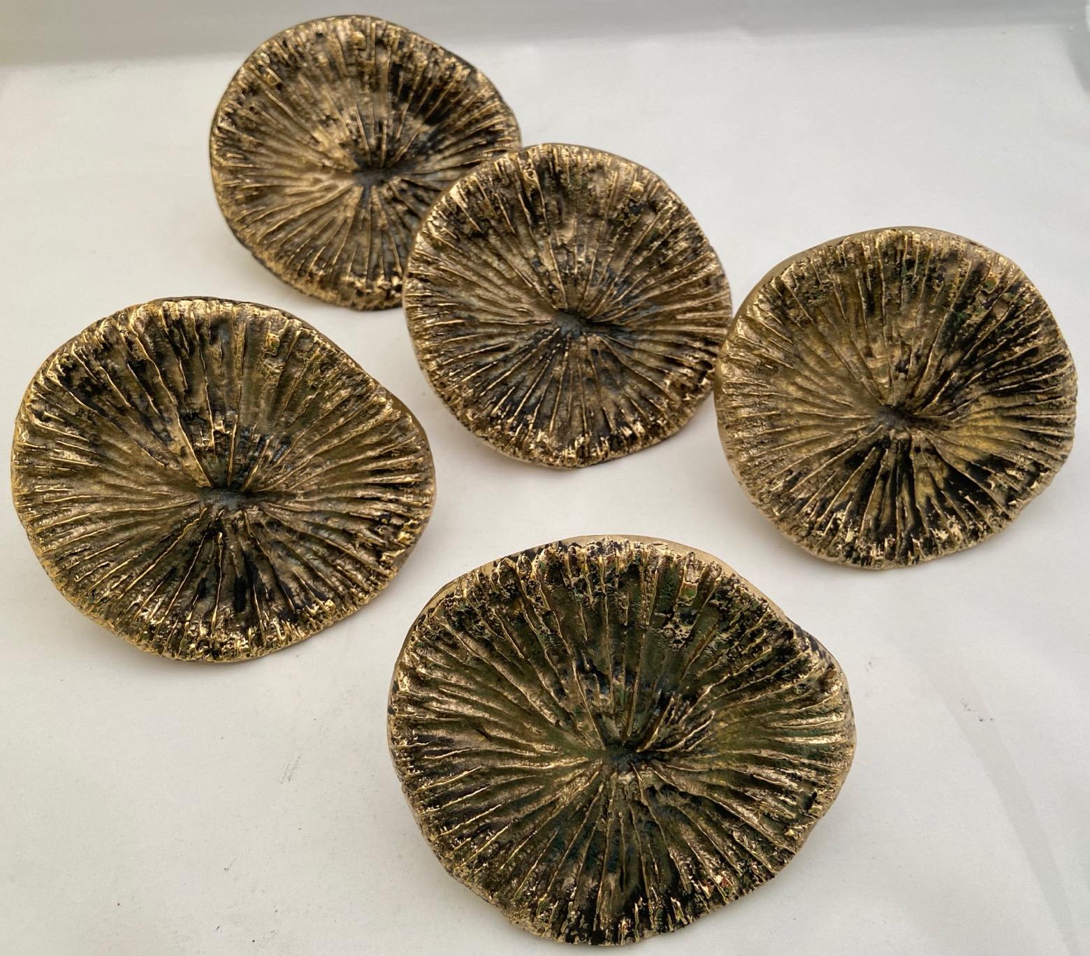 Heavy Organic Gilt Brass or Bronze Pull Handles for Doors, Drawers, Cupboards... In Good Condition For Sale In London, Fitzrovia