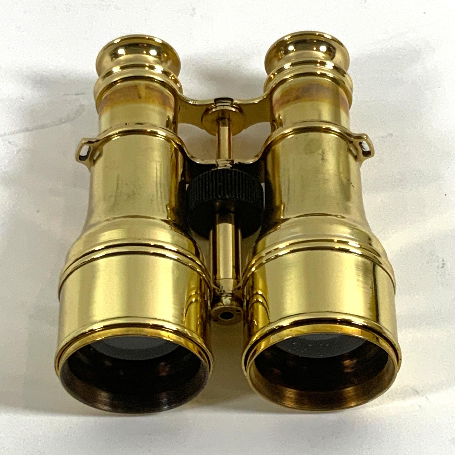 Heavy Pair of Highly Polished Library Binoculars In Good Condition For Sale In Norwell, MA
